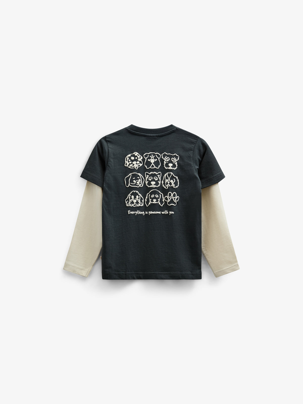 Boxy T-shirt med dobbeltærmer - Kids - Forest Green | 100840 Alex