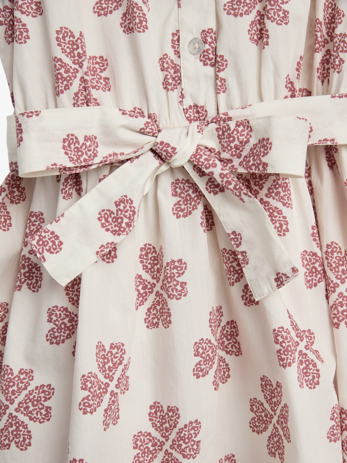 Skjortekjole med hjerteprint - Off White / Blush | 100236 Cloe