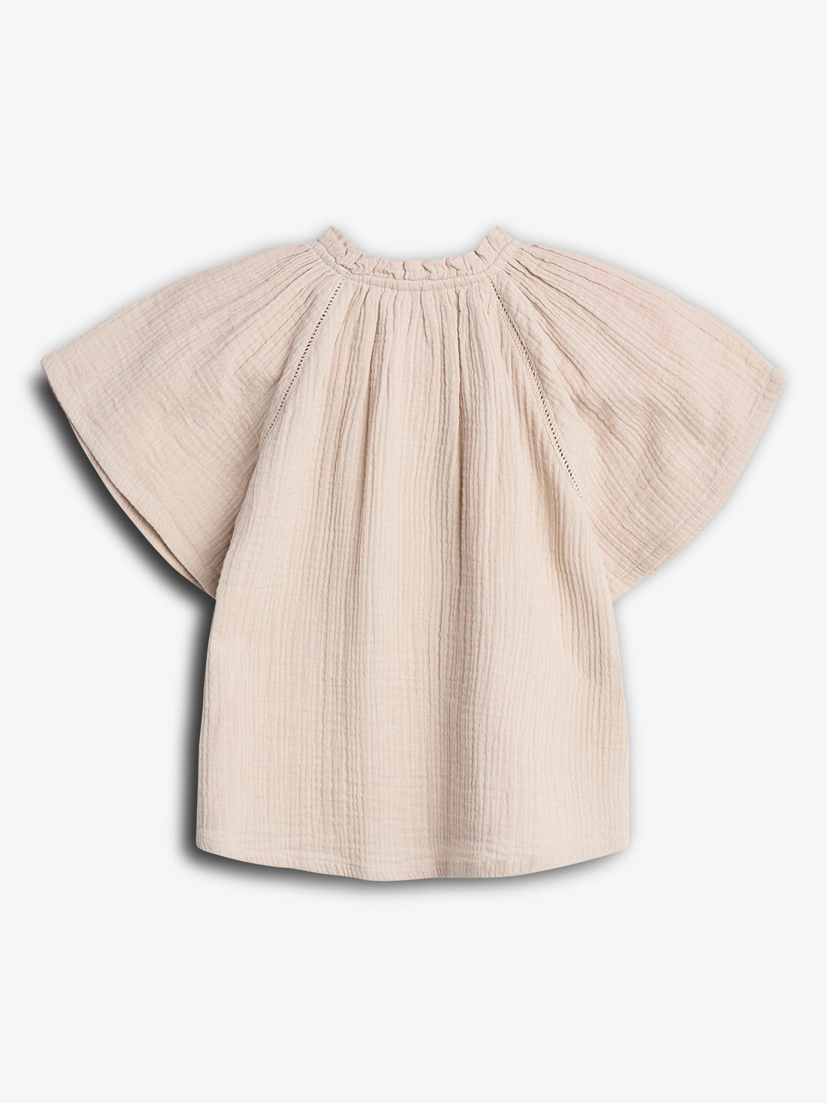Bluse med Musselin stolpelukning - Lys Beige | 100239 Ella