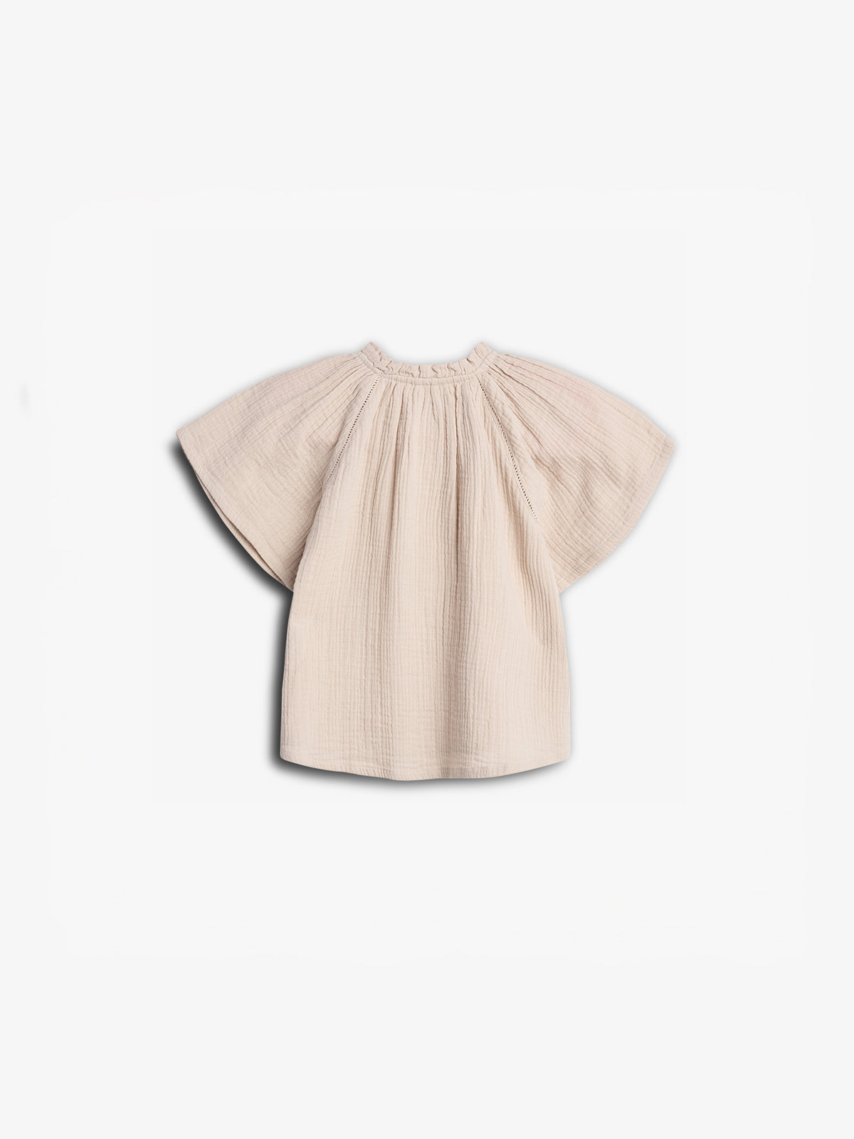 Bluse i Musselin med stolpelukning - Lys Beige | 100239 Ella