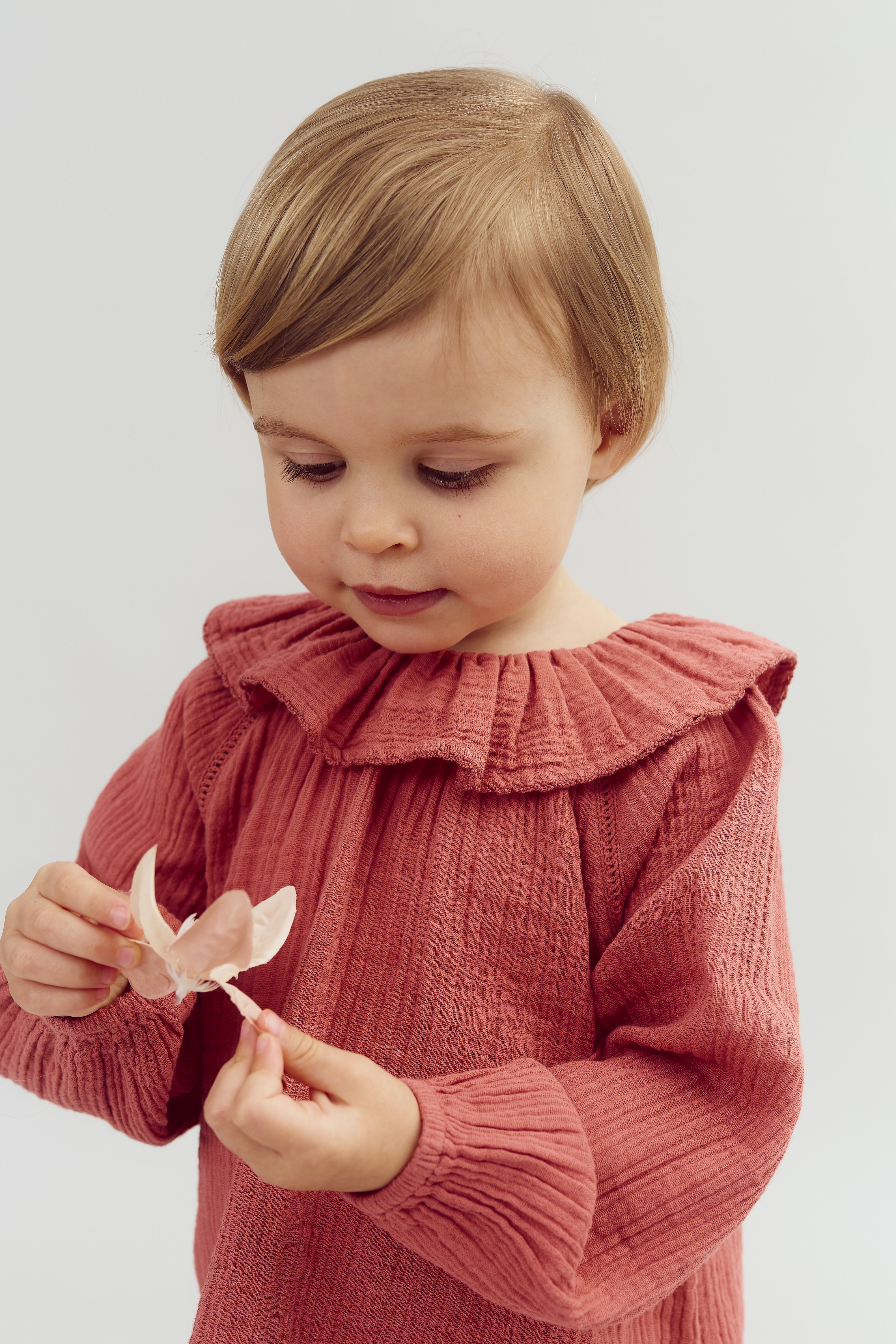 Bluse med Musselinkrave - Blush | 100288 Ella