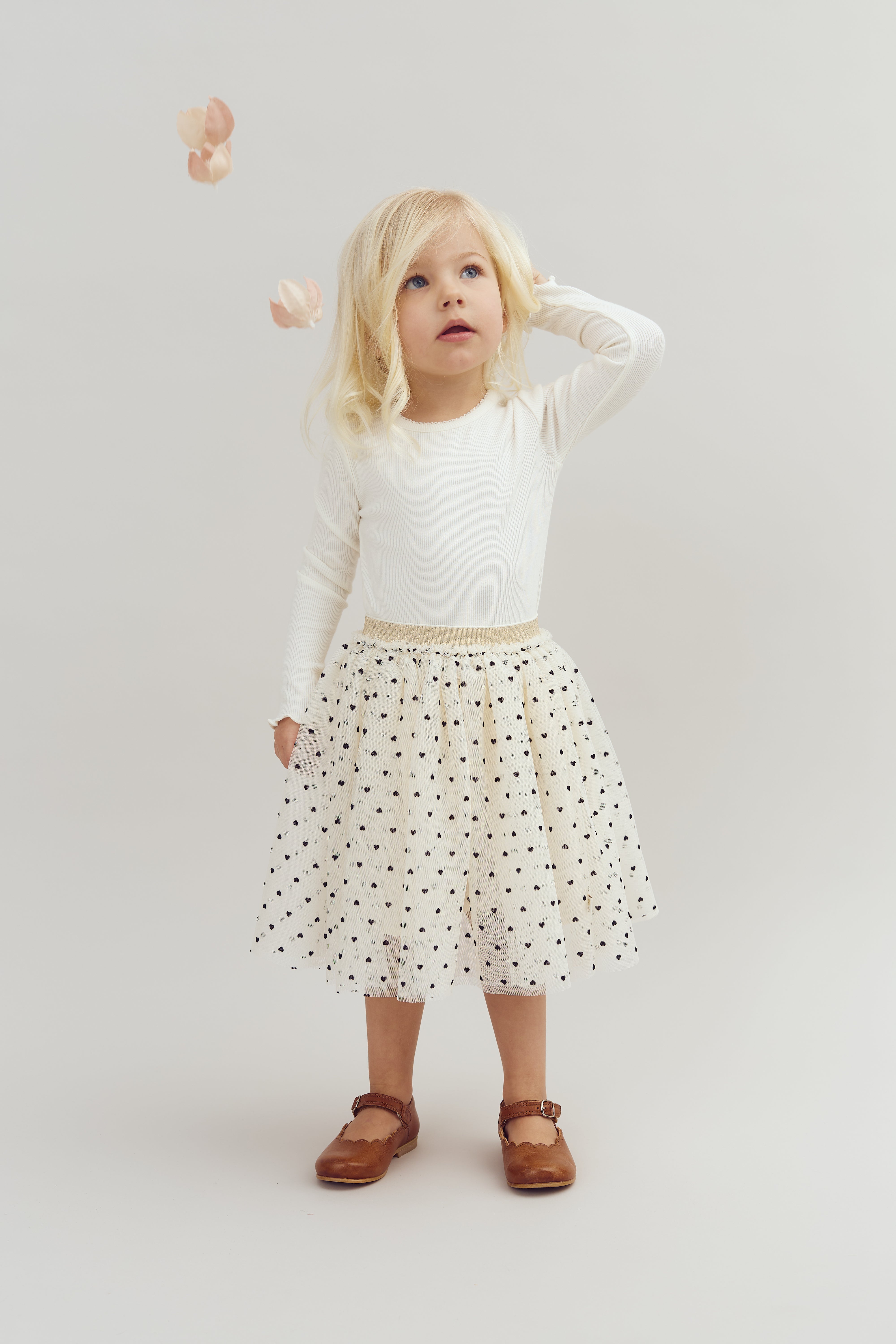 Basic Modal Langærmet Rib T-shirt - Off White | 100319 Fiona