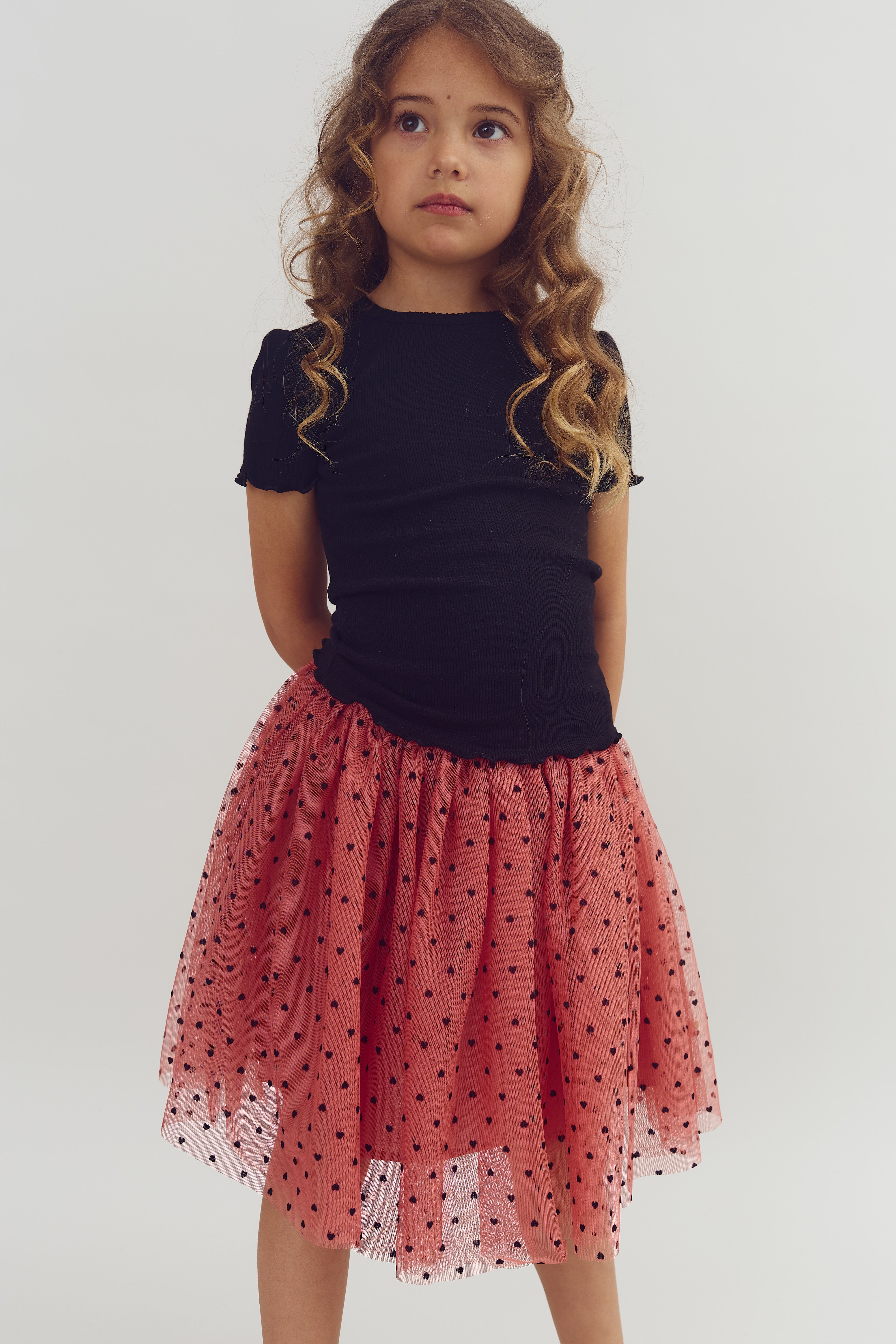 Basic Modal Kortærmet Rib T-shirt - Sort | 100321 Fiona