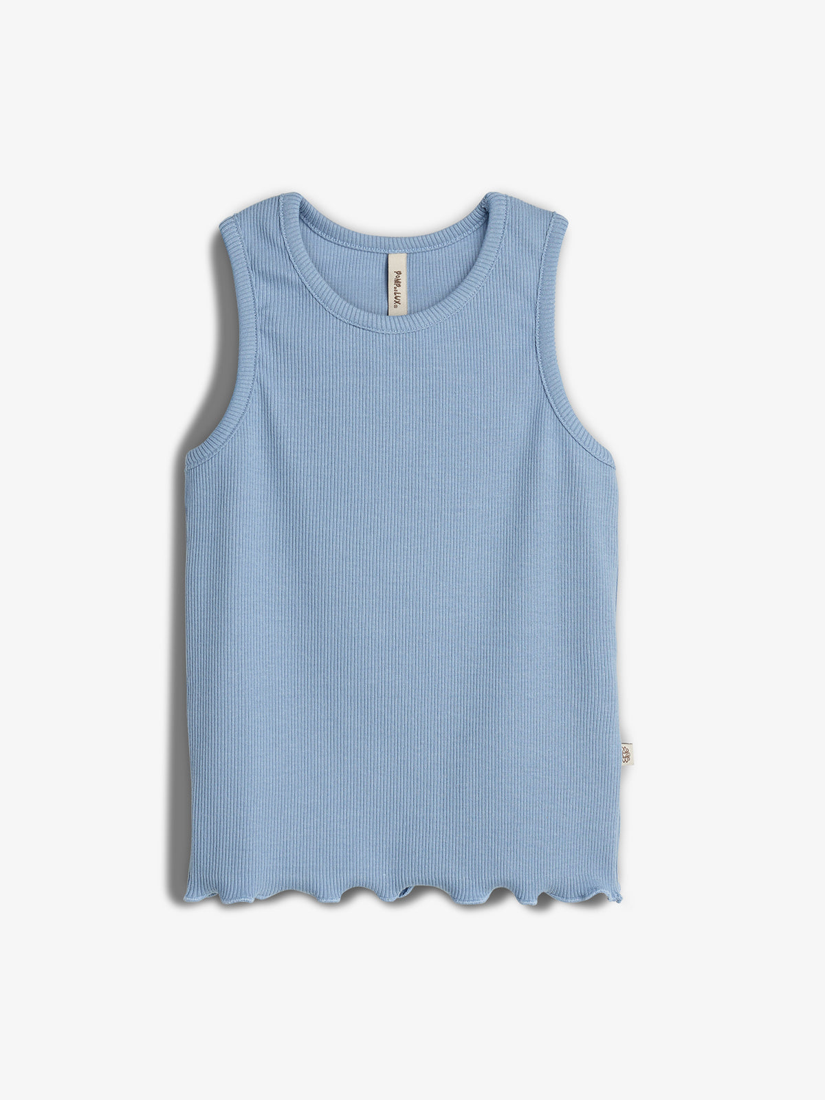 Basic Modal Rib Top Uden Ærmer - Blå | 100326 Fiona