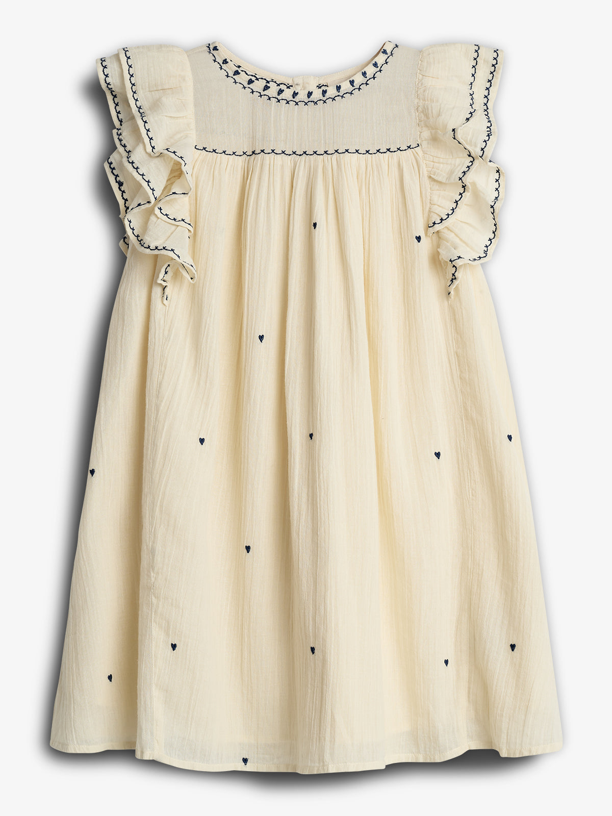 Kjole med Kontrastbroderi - Tween - Off White | 100481 Harper