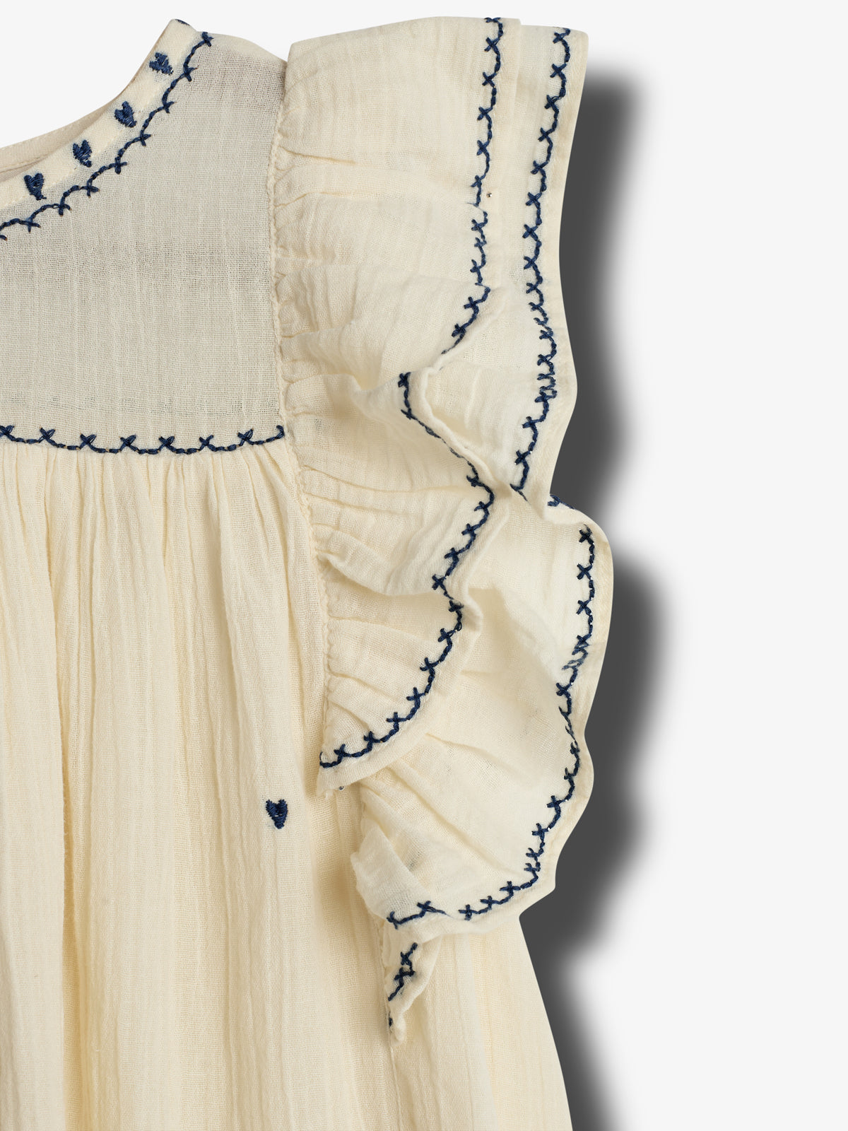 Kjole med Kontrastbroderi - Tween - Off White | 100481 Harper