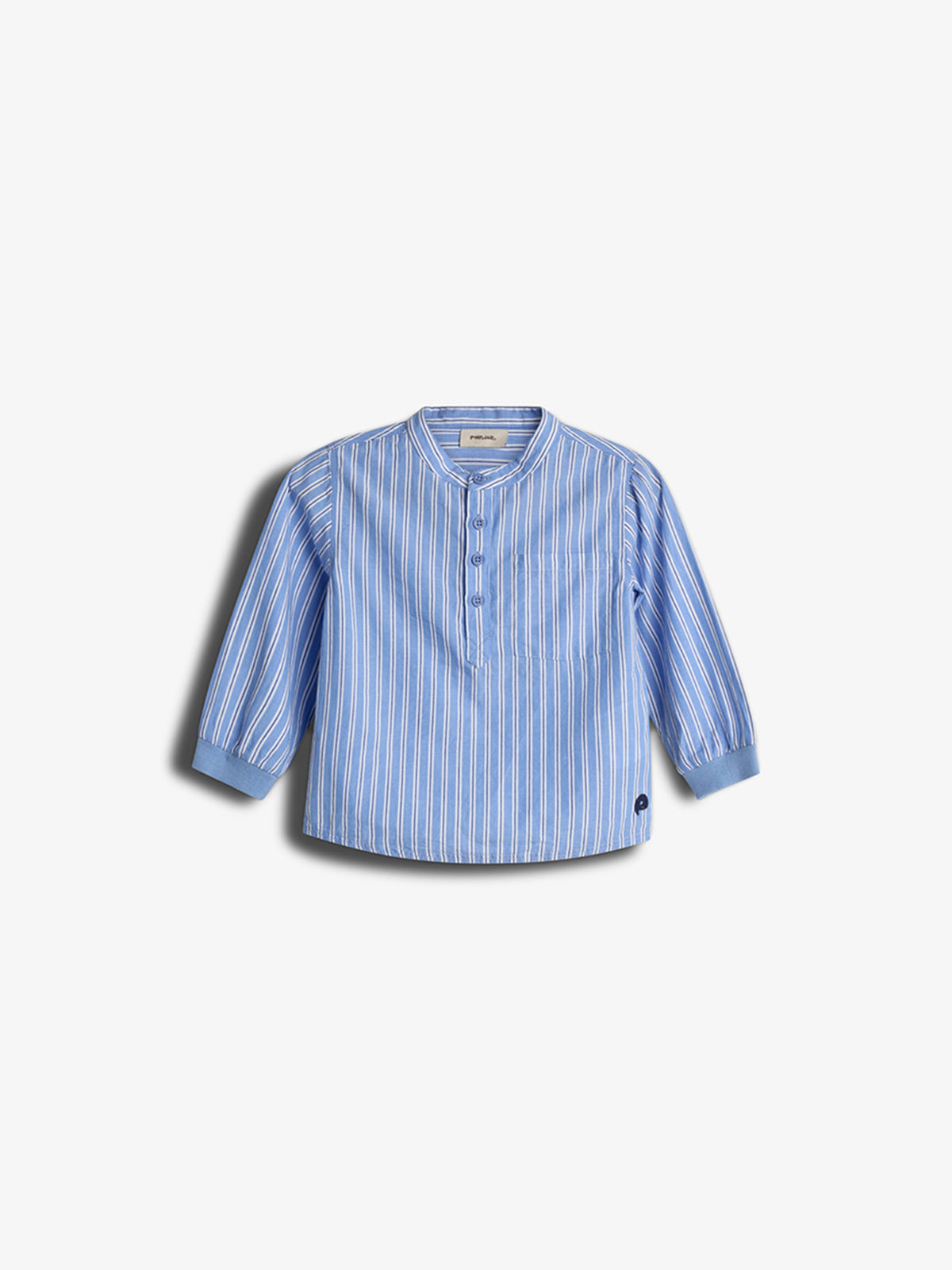 Stribet Skjorte m. Mandarin Krave - Kids - Blå Stribe | 100488 Kai