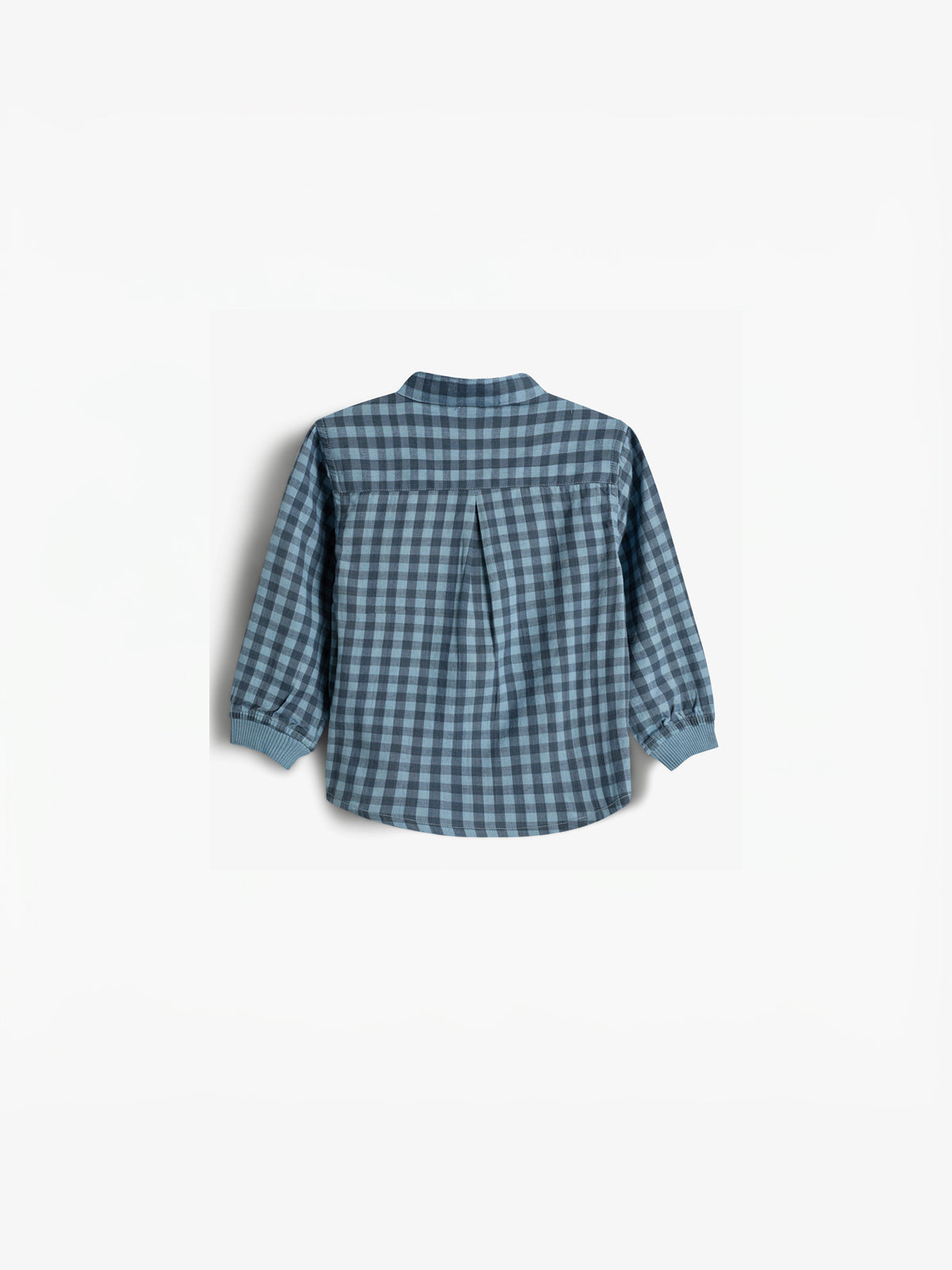 Gingham-skjorte i bomuld - Little - Blue