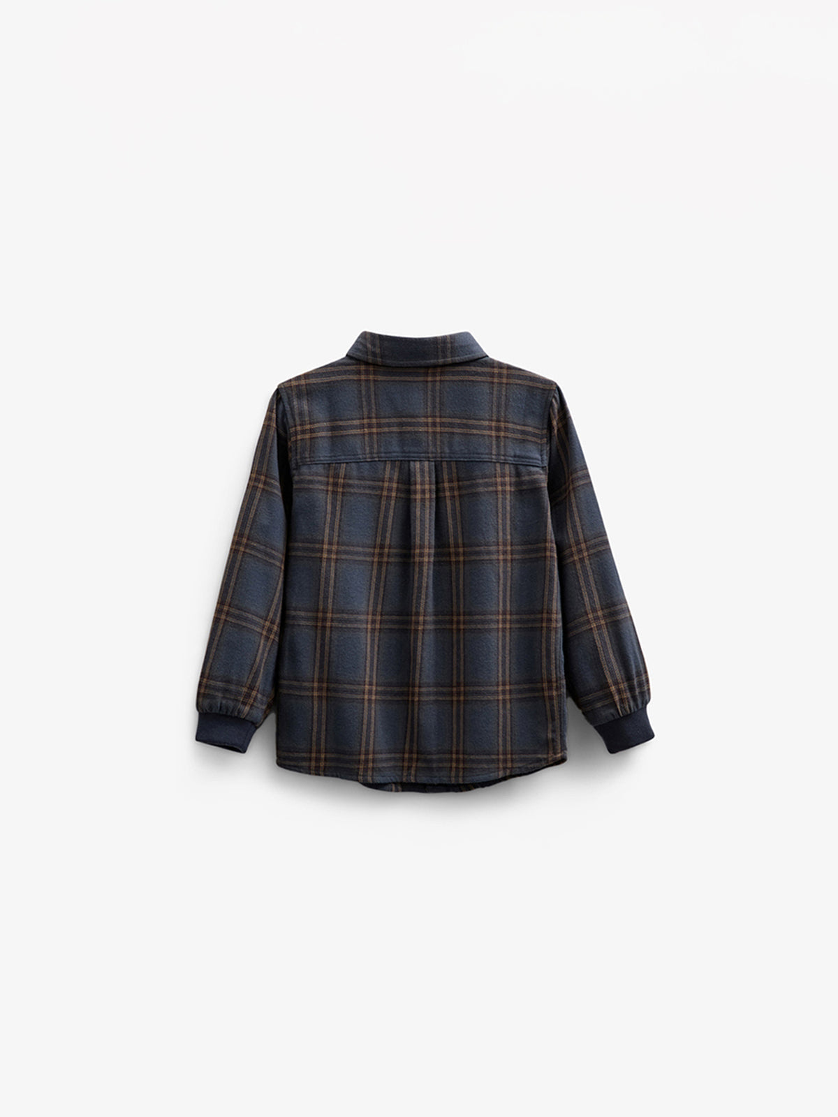 Ternet flannelskjorte med rib manchet - Kids - Navy Check | 100530 Henry