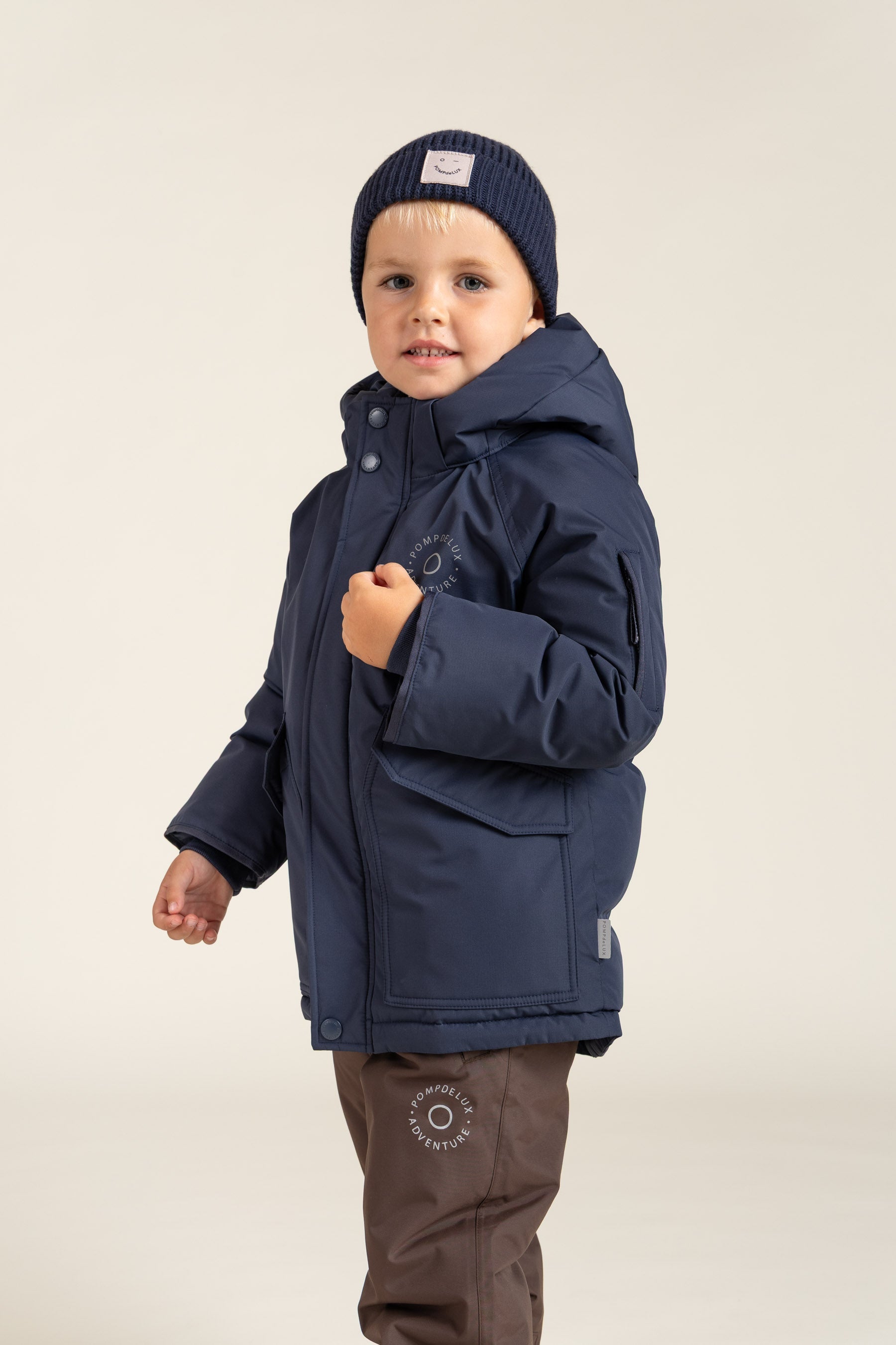 Ribbet strikhue - Kids - Navy