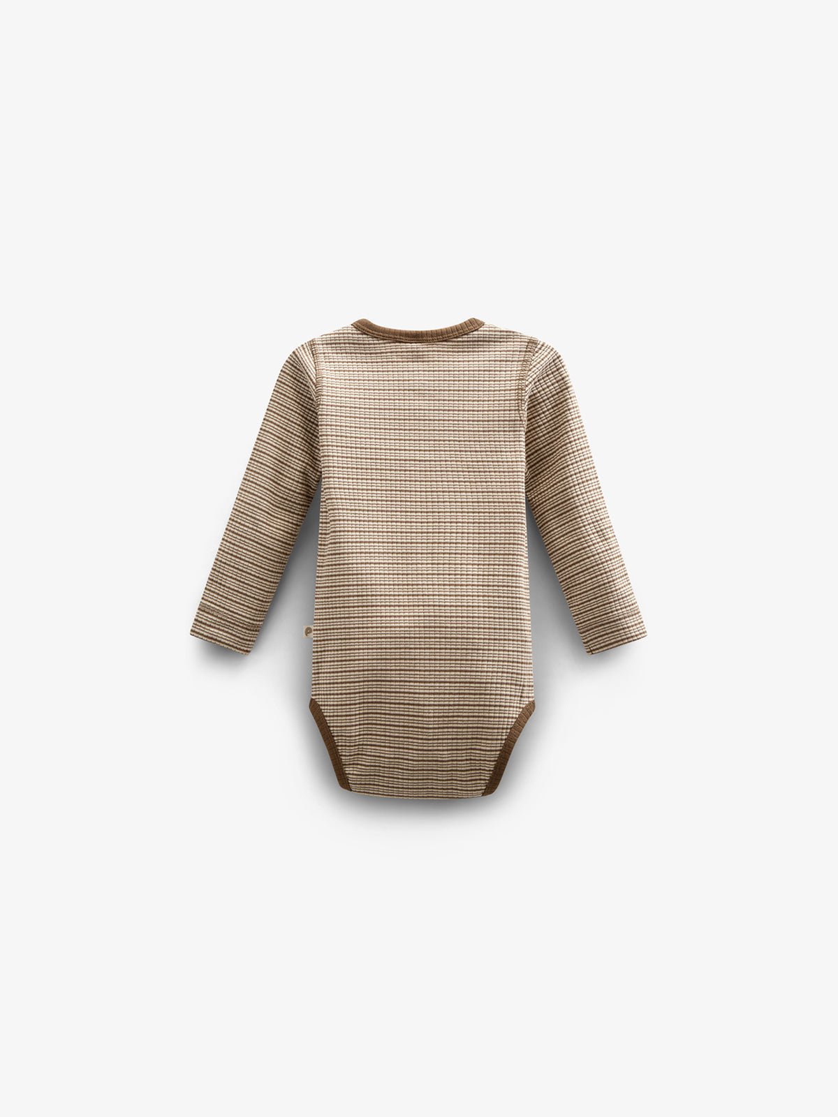 Langærmet Body i Bomuldsrib - Kids - Coffee Stripe | 100559 Manson