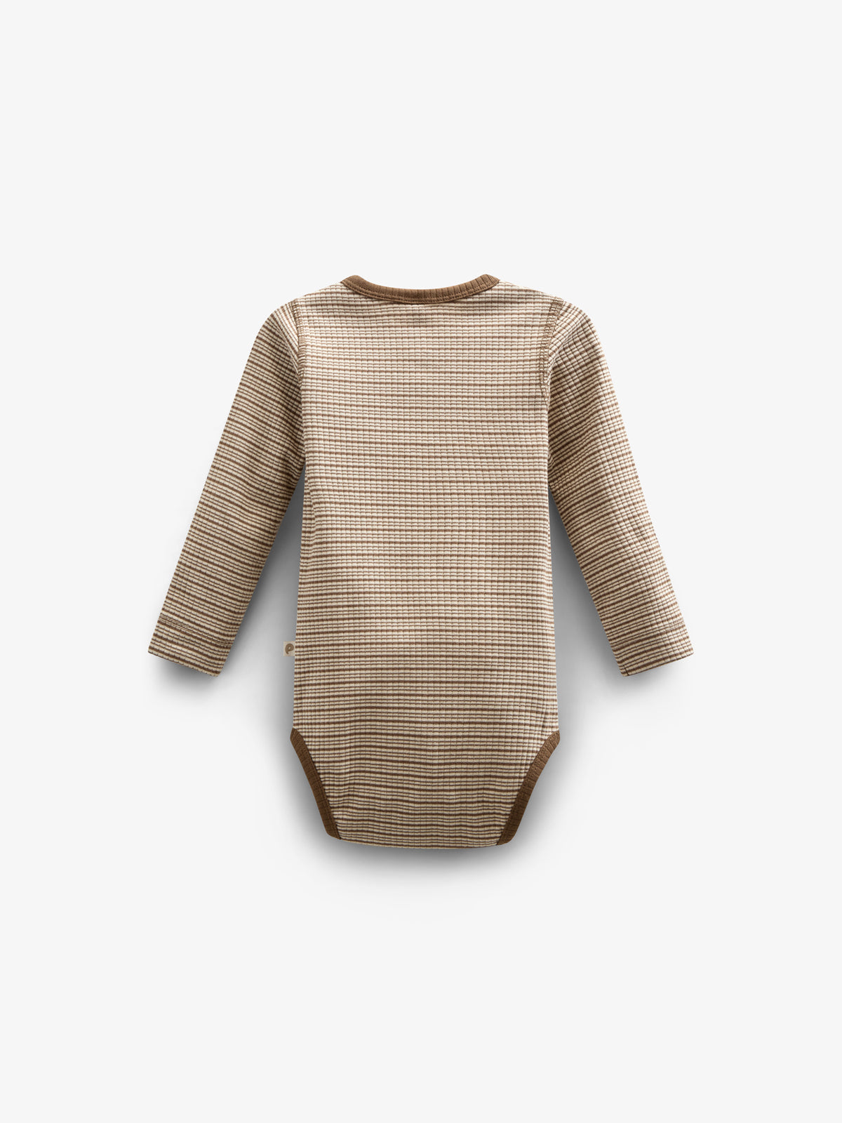 Langærmet Body i Bomuldsrib - Kids - Coffee Stripe | 100559 Manson