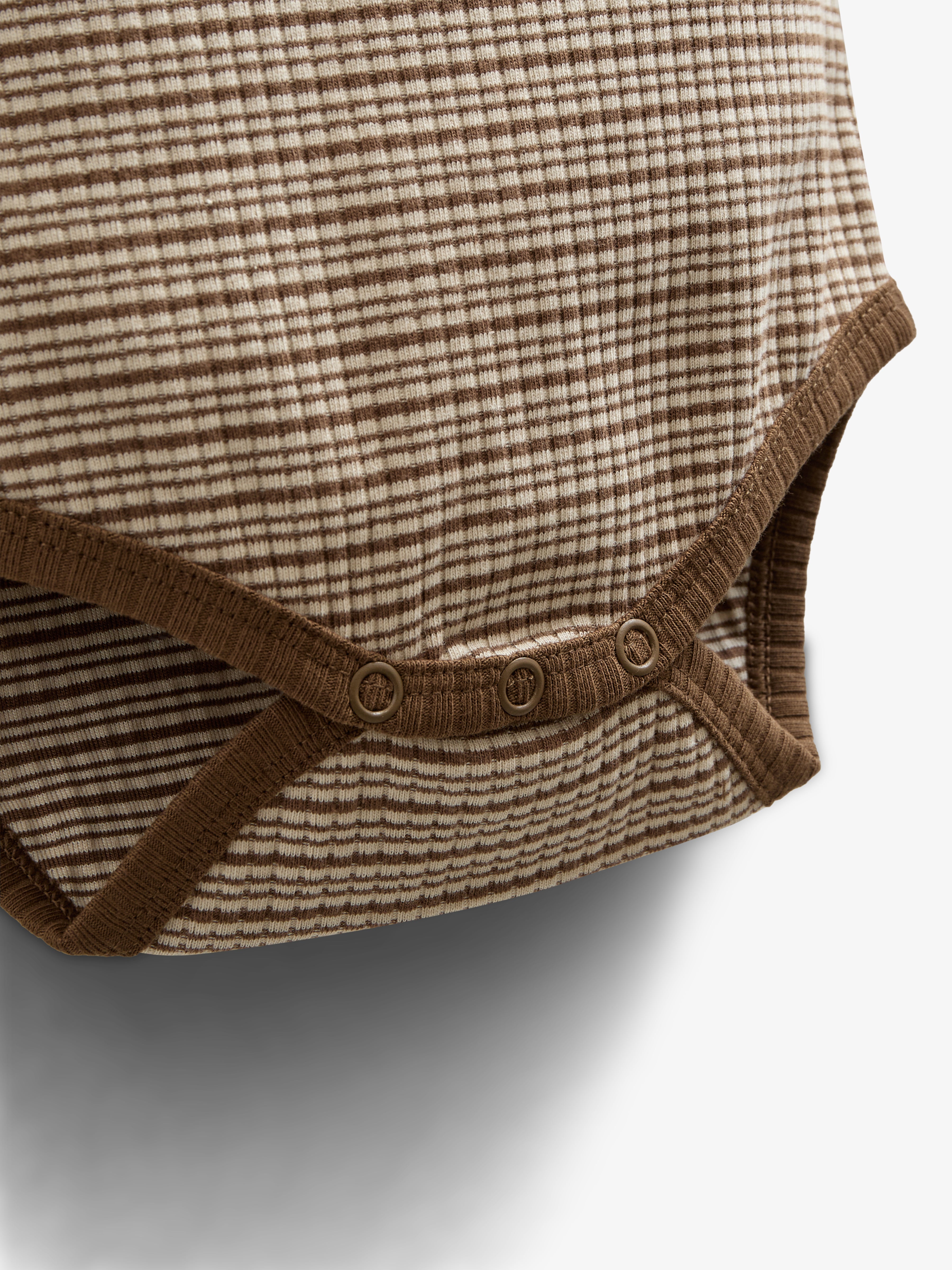 Langærmet Body i Bomuldsrib - Kids - Coffee Stripe | 100559 Manson
