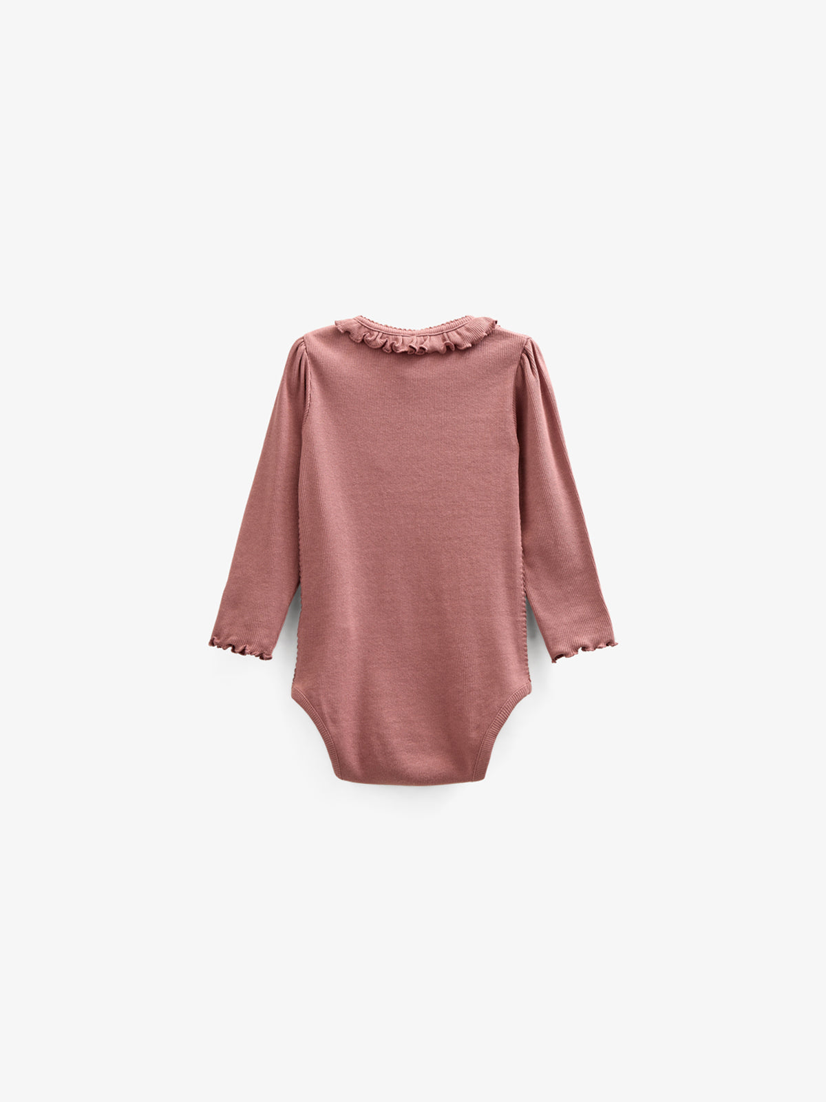 Langærmet Rib Bodysuit i Modal med picot-kant - Kids - Old Rose | 100575 Mia