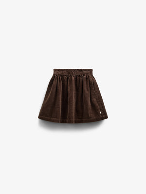Blød nederdel i Fløjl - Kids - Chocolate | 100624 Margot