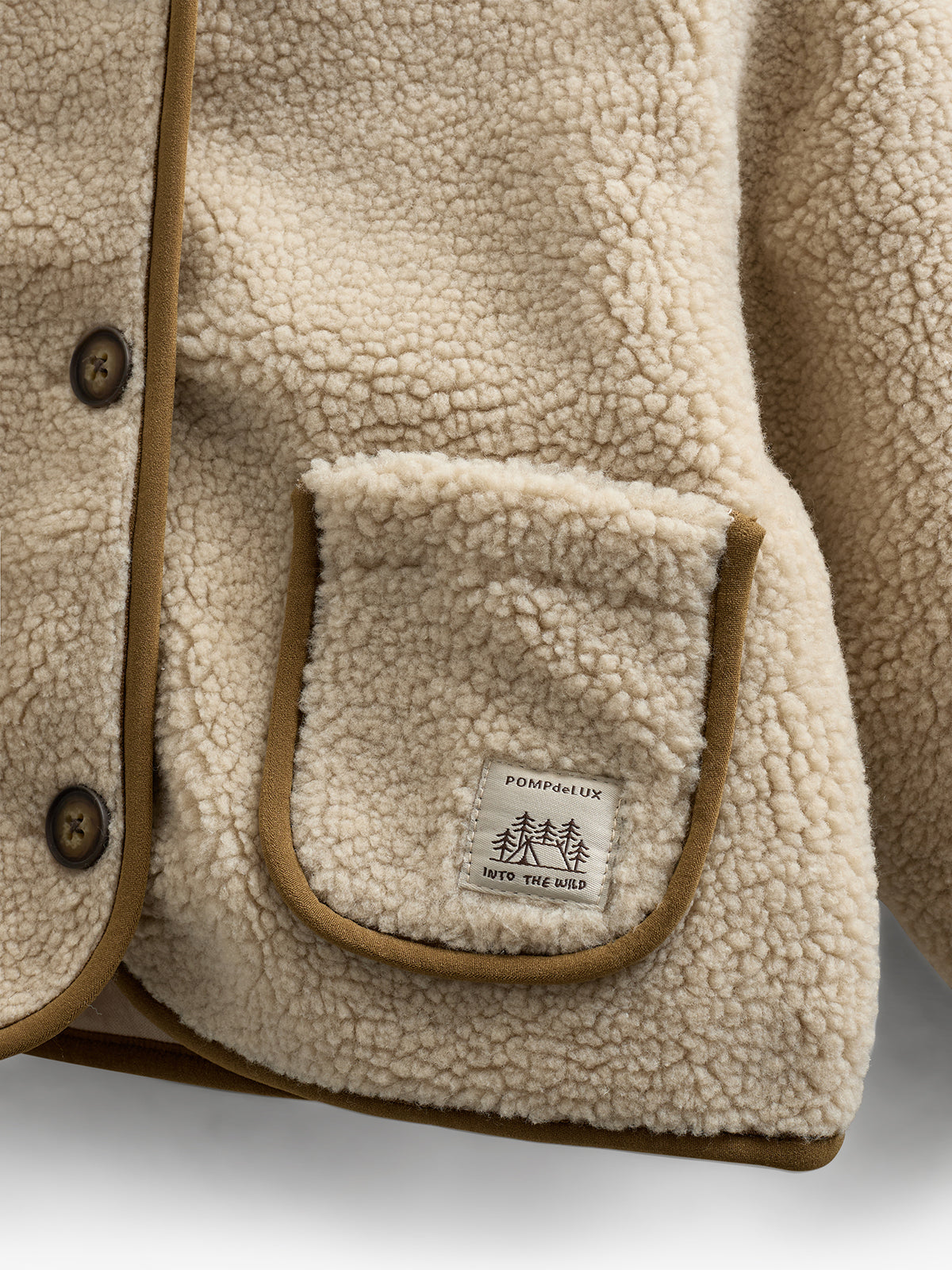 Teddyjakke med knapper - Kids - Nature | 100626 Mayfield