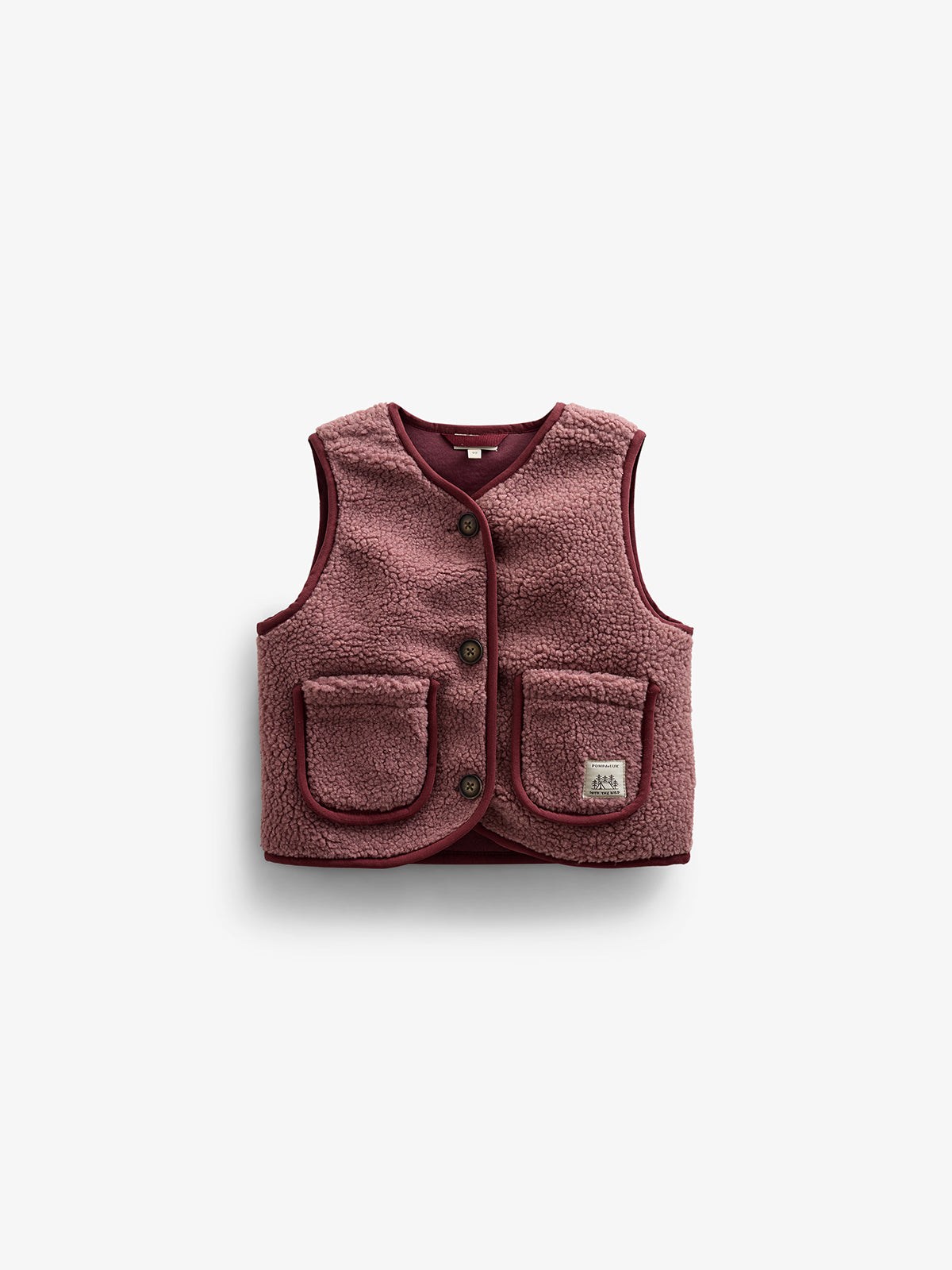 Teddyvest med knapper - Kids - Old Rose | 100631 Mayfield