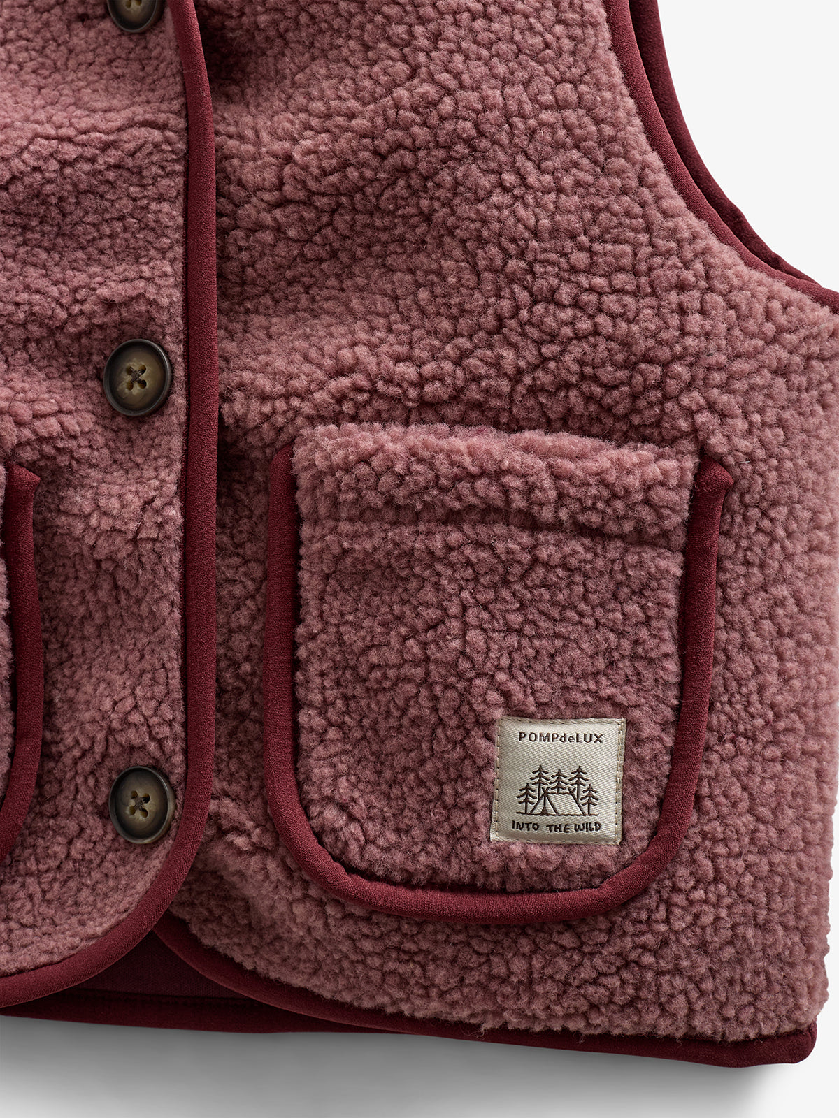 Teddyvest med knapper - Kids - Old Rose | 100631 Mayfield