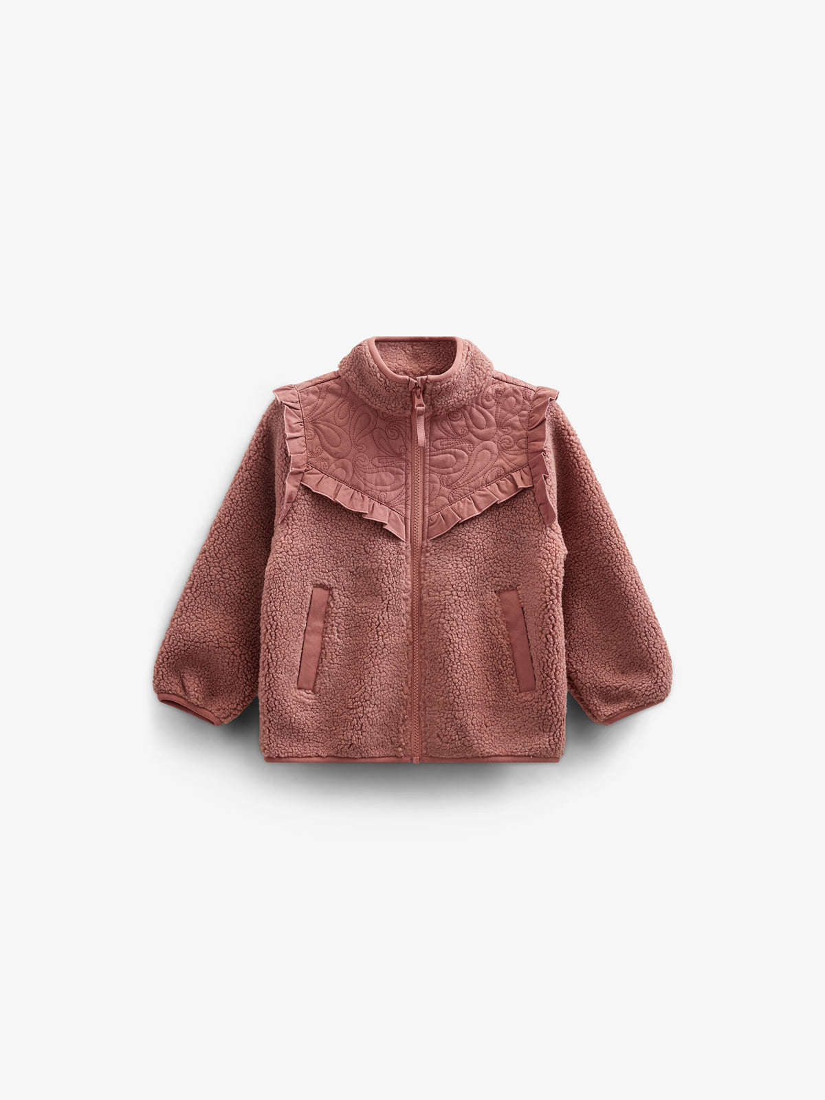 Teddyjakke med lynlås og flæser - Kids - Old Rose | 100636 Madison