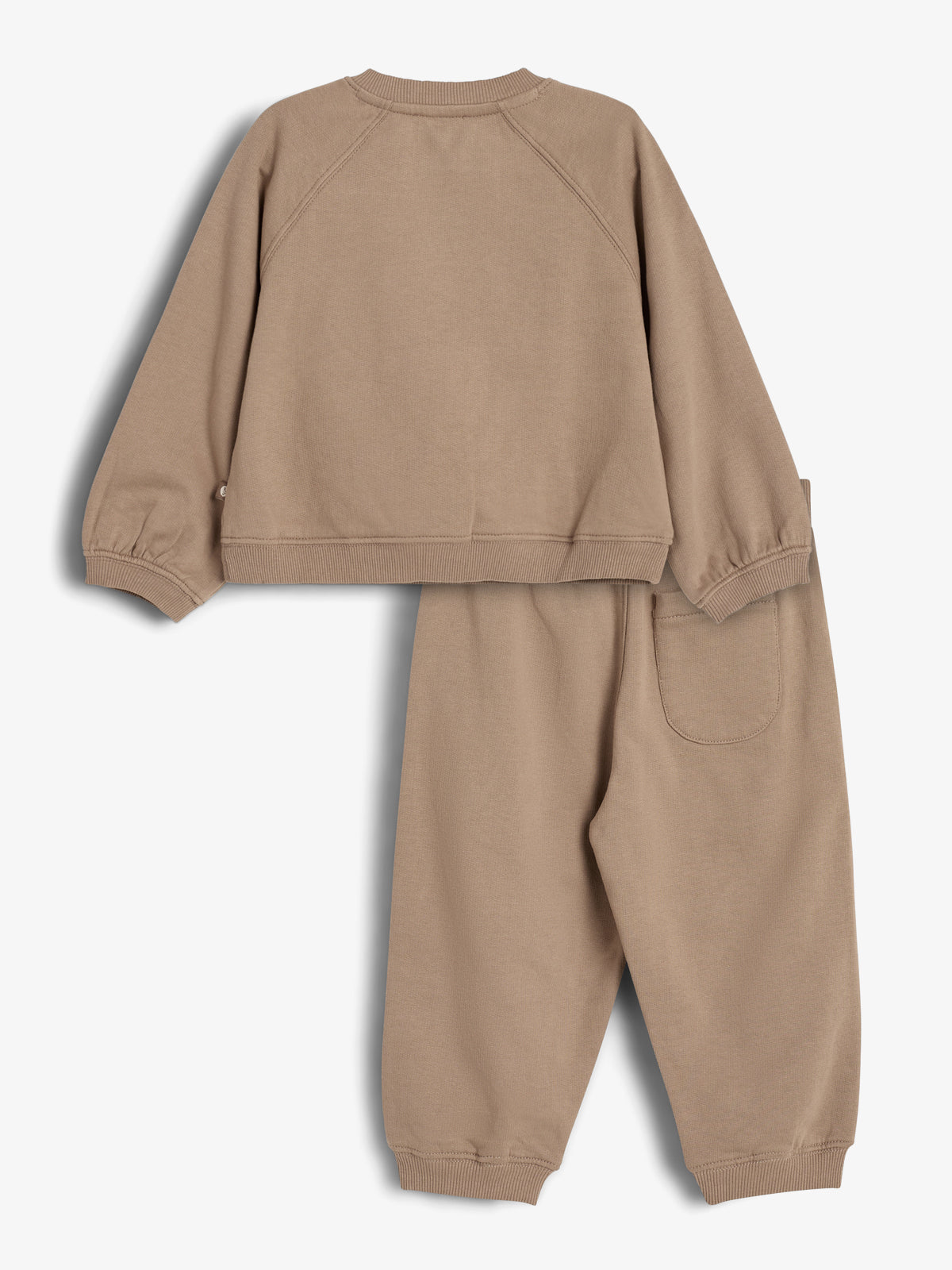 Sweat-sæt med puf-applikation - Little - Dark Beige