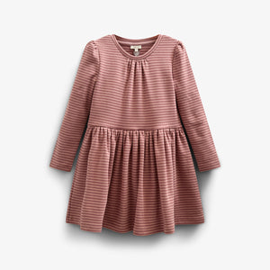 Stribet Jersey Kjole - Kids - Rose Stripe | 100650 Elise