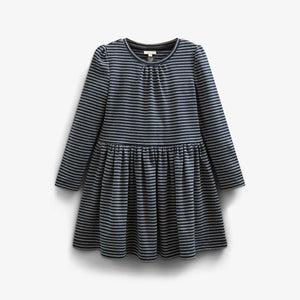 Stribet Jersey Kjole - Kids - Navy Stripe | 100652 Elise