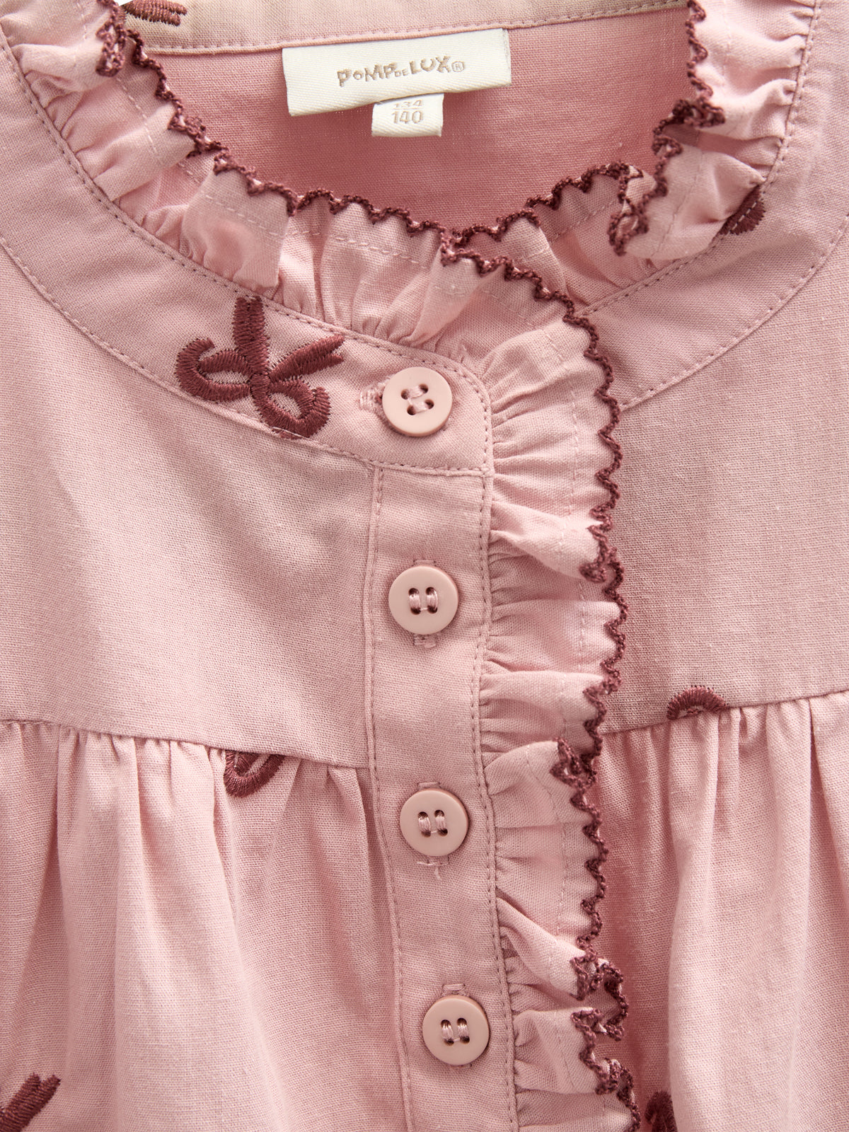Poplin-bluse med broderi - Tween - Rose | 100678 Adison