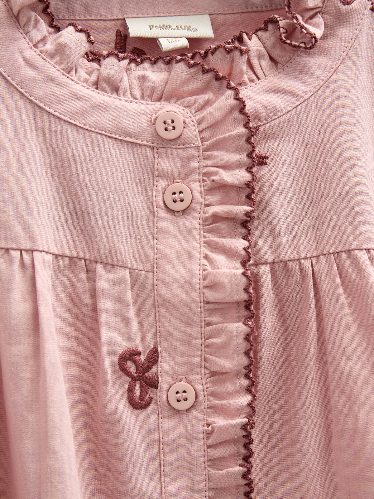 Poplin-kjole med broderi - Kids - Rose | 100681 Adison