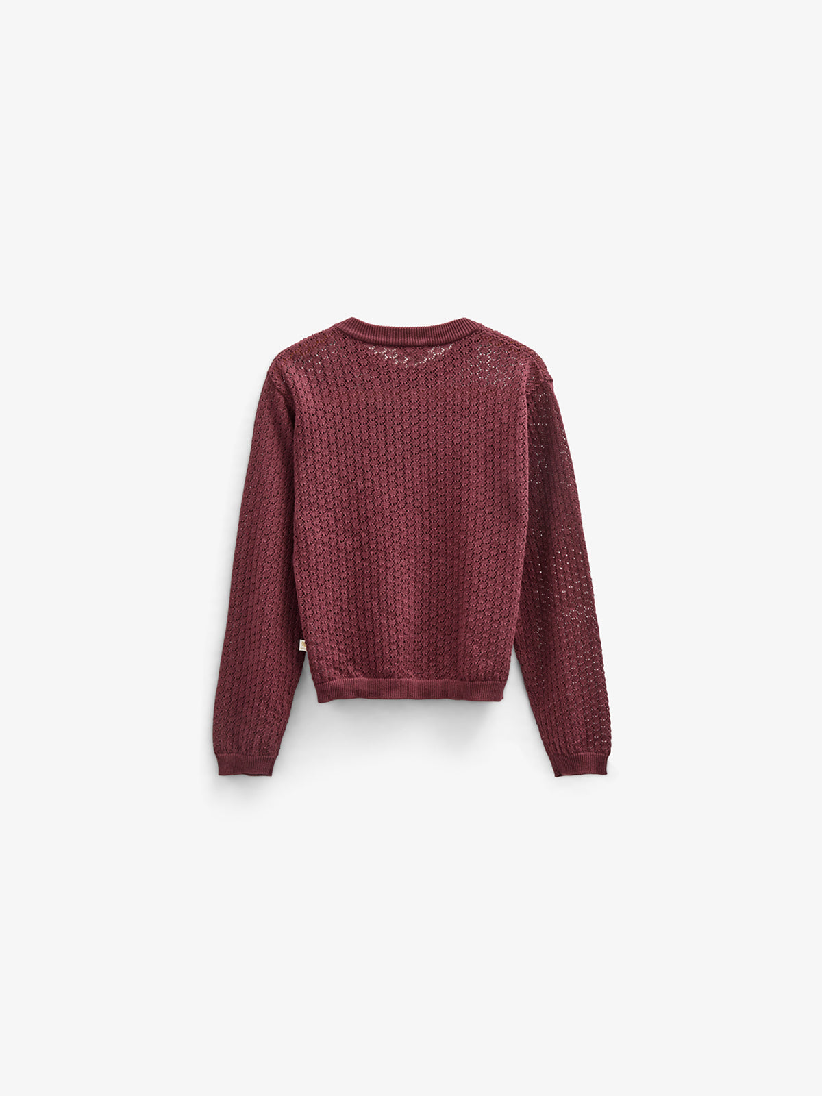 Bomulds Cardigan i pointelle strik - Tween - Burgundy | 100686 Esme
