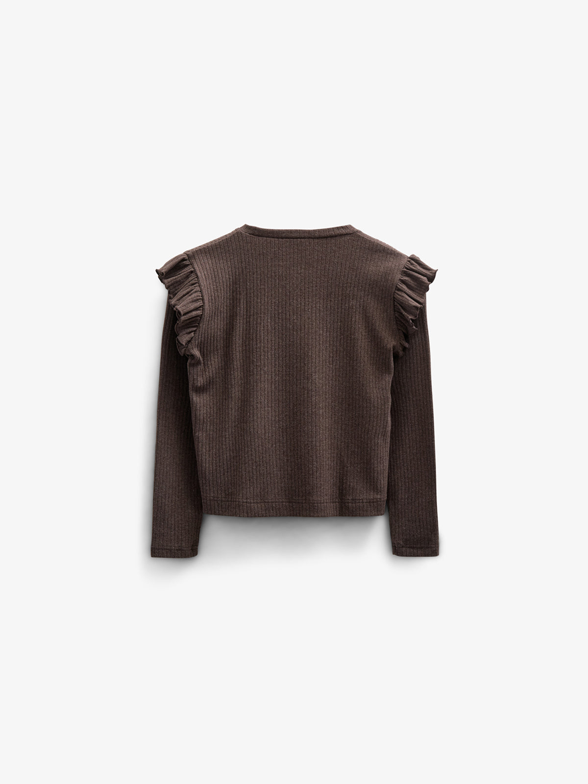 Bluse med bløde ribkanter - Tween - Chocolate Melange | 100695 Alana
