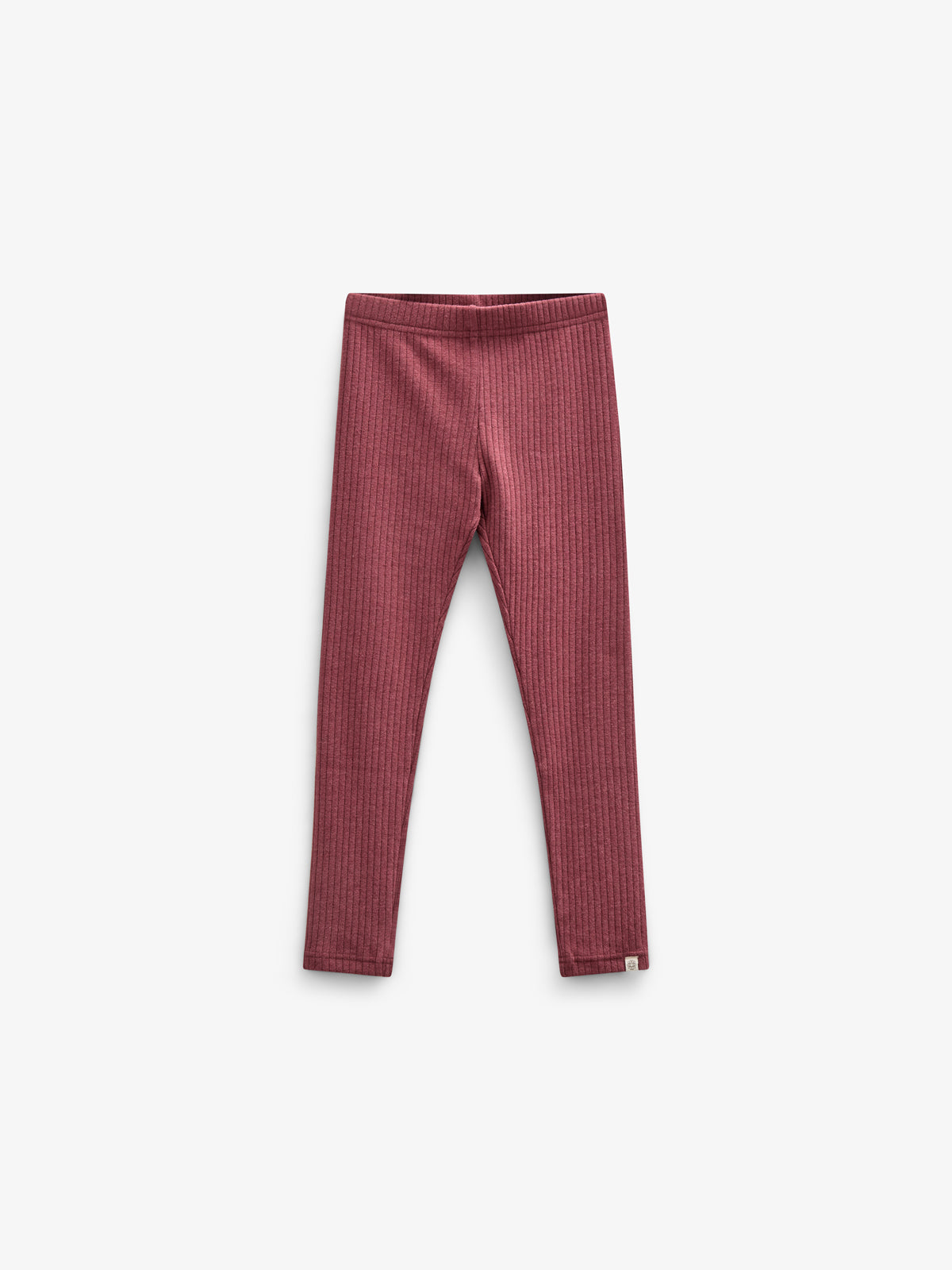 Bløde leggings i Rib - Kids - Burgundy Melange | 100698 Alana