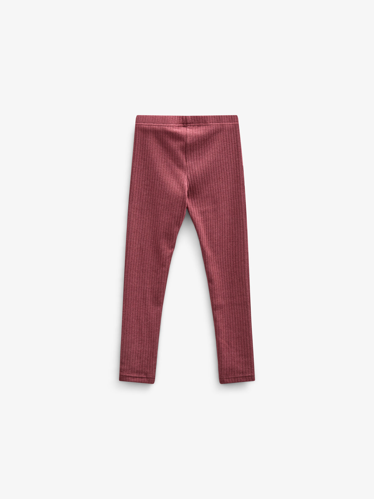 Bløde leggings i Rib - Kids - Burgundy Melange | 100698 Alana