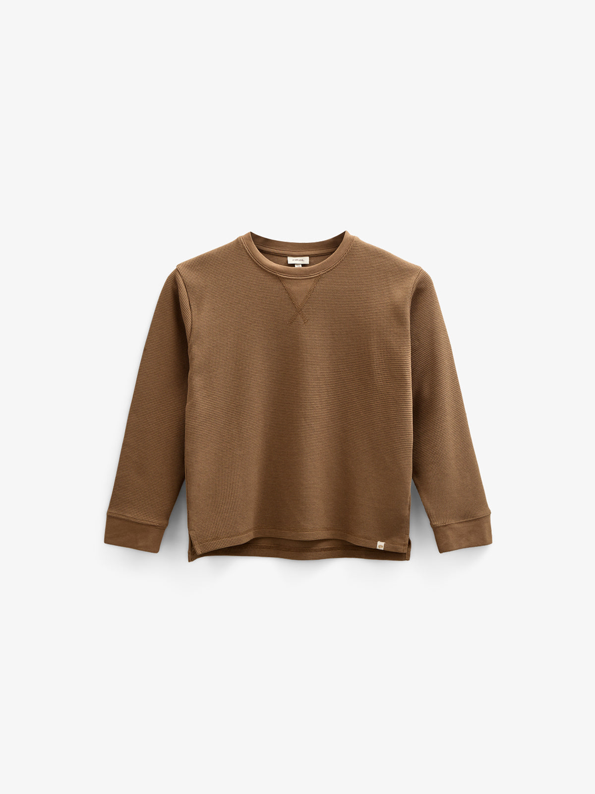 Langærmet T-shirt med struktur - Kids - Coffee | 100705 Malthe