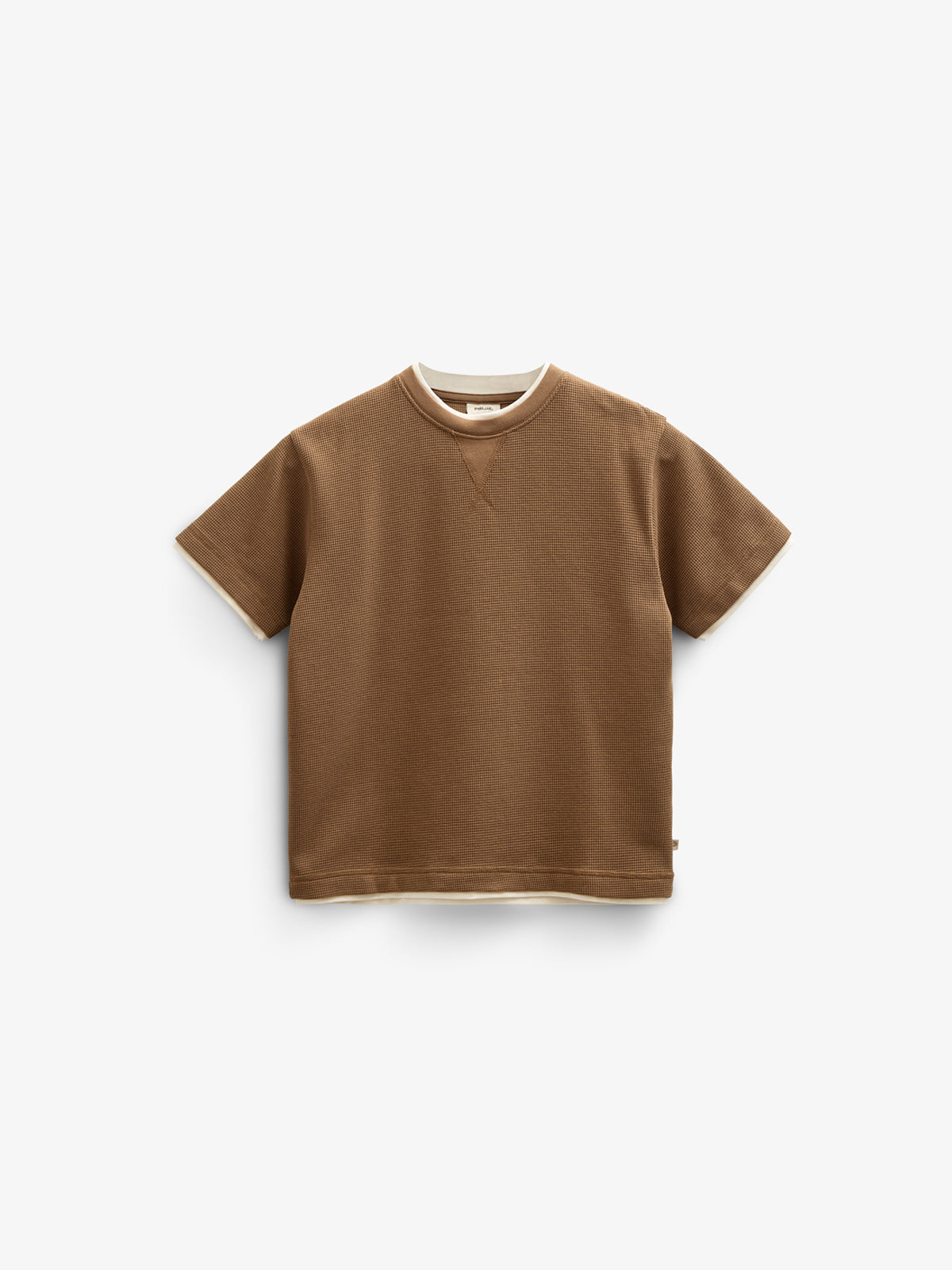 Kortærmet T-shirt med struktur - Tween - Coffee | 100712 Malthe