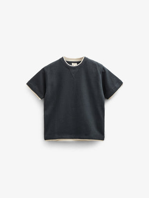 Kortærmet T-shirt med struktur - Tween - Forest Green | 100714 Malthe