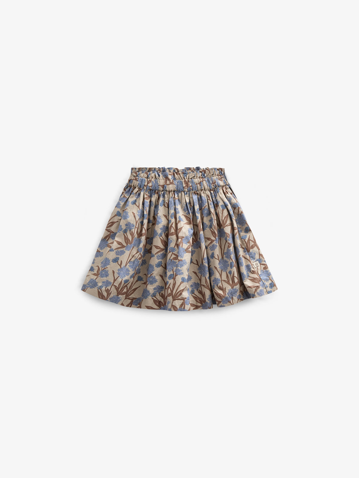 Nederdel i Printet bomulds-poplin - Tween - Blue / Brown | 100716 Amy