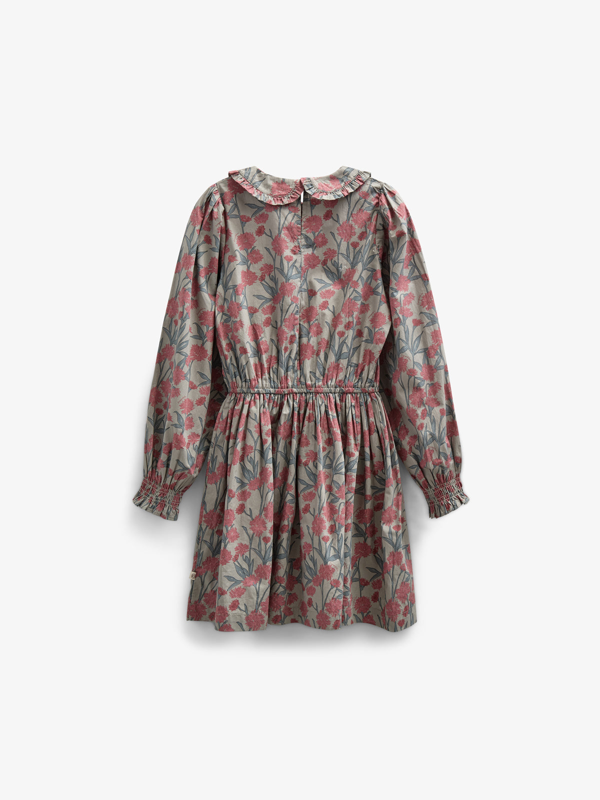 Kjole i bomulds-poplin med Print og elastik i taljen - Tween - Rose / Green | 100720 Amy