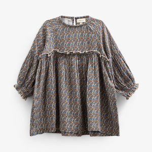 Kjole i Printet Bomuld - Kids - Blue / Brown | 100727 Maggie