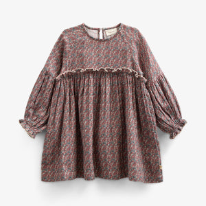 Kjole i Printet Bomuld - Kids - Rose / Green | 100728 Maggie