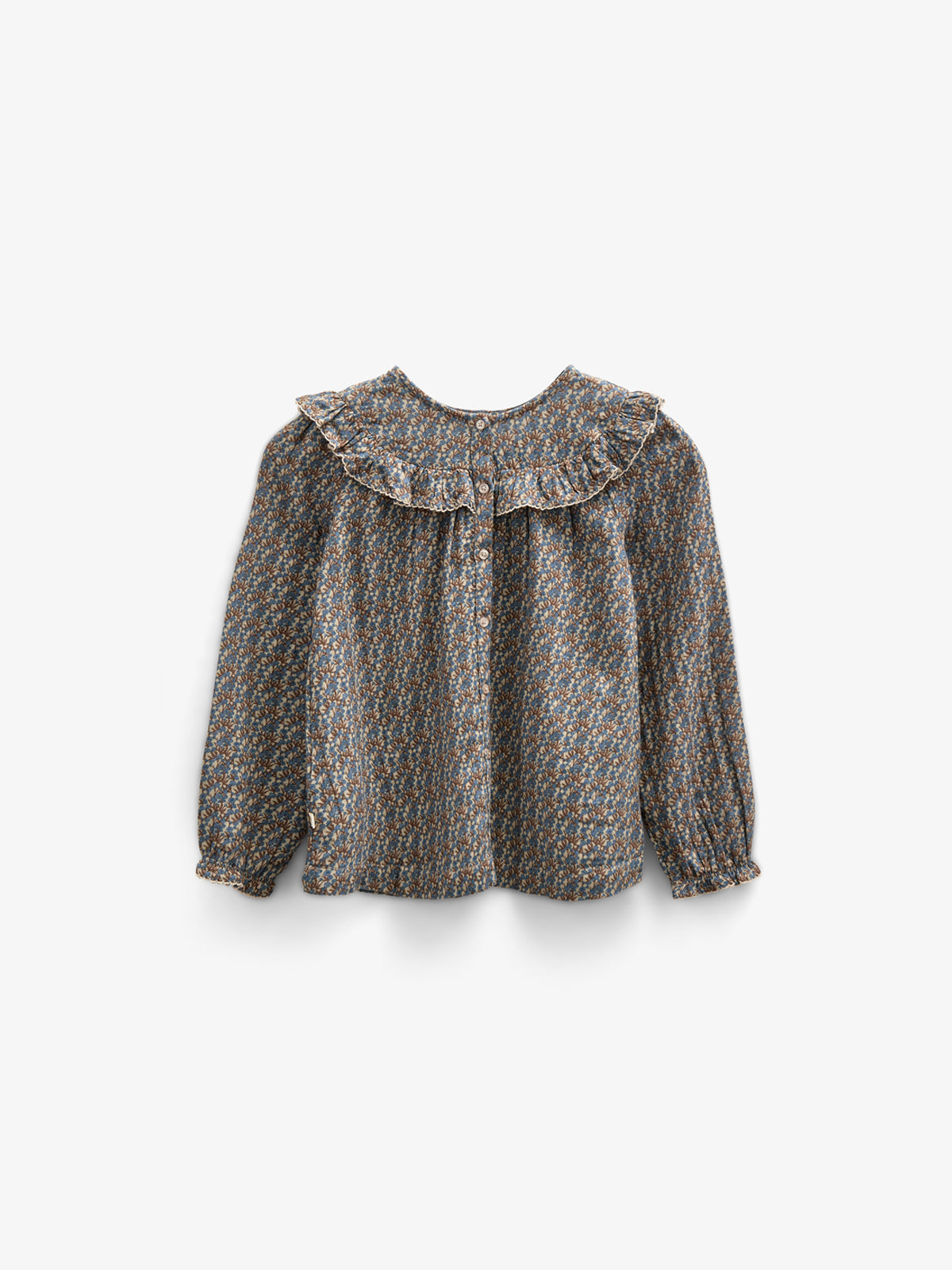 Vendbar Bluse i Printet Bomuld - Kids - Blue / Brown | 100729 Maggie