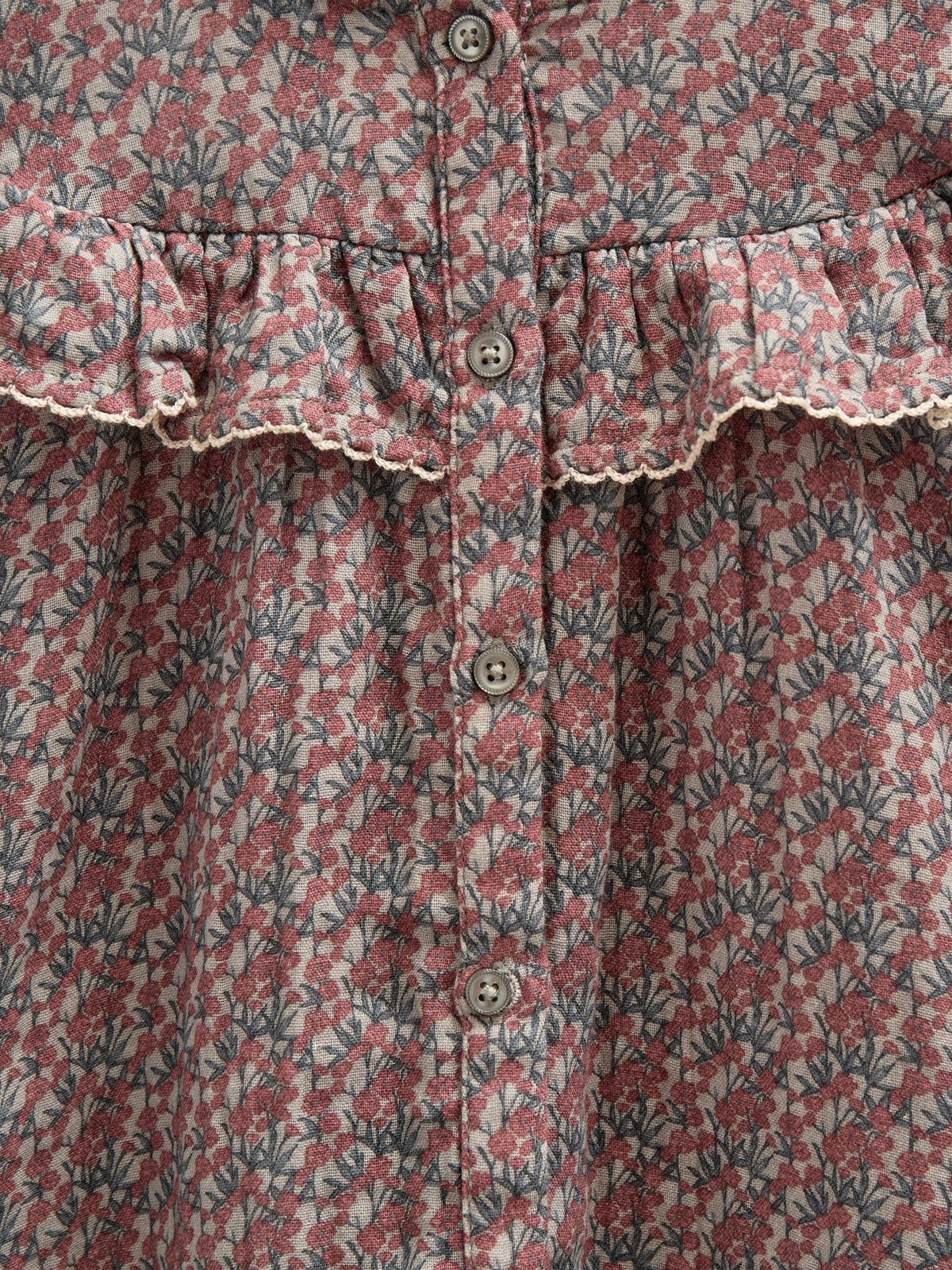 Vendbar Bluse i Printet Bomuld - Tween - Rose / Green | 100732 Maggie