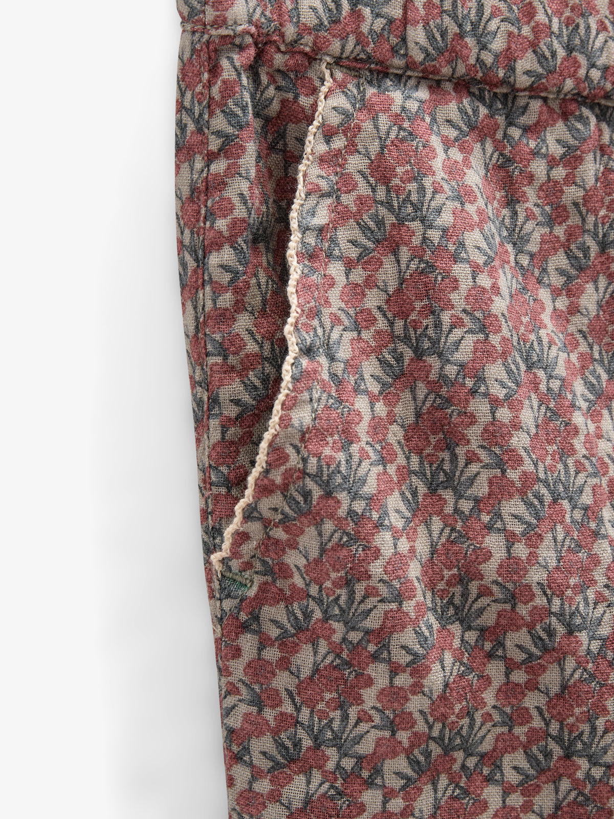 Bukser i Printet Bomuld - Kids - Rose / Green | 100734 Maggie