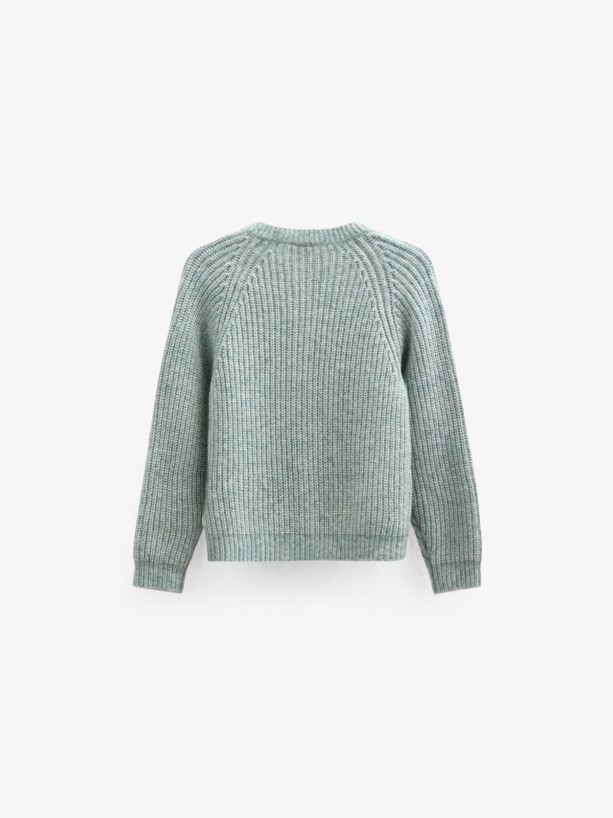 Cardigan i Uldmix - Kids - Green Melange | 100747 Cork