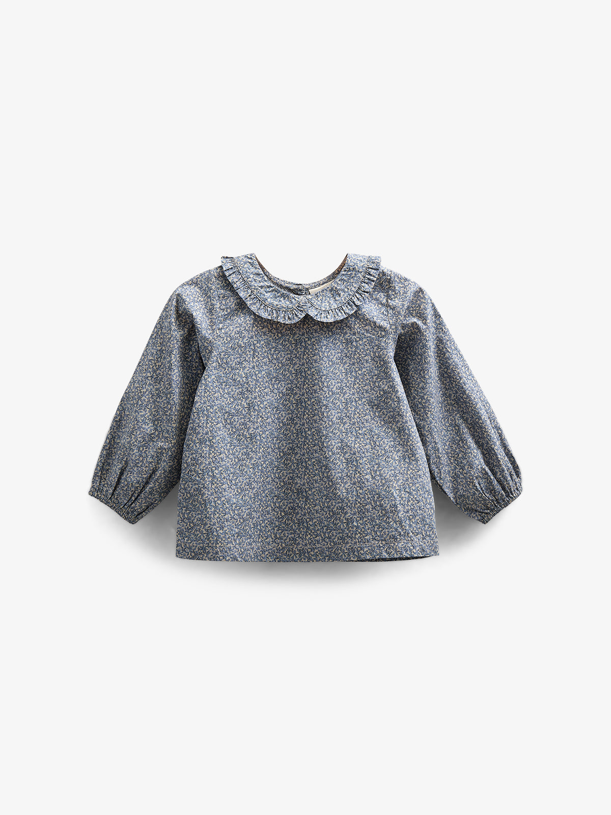 Bluse i bomulds-poplin med Print og Krave - Kids - Blue | 100798 Allie