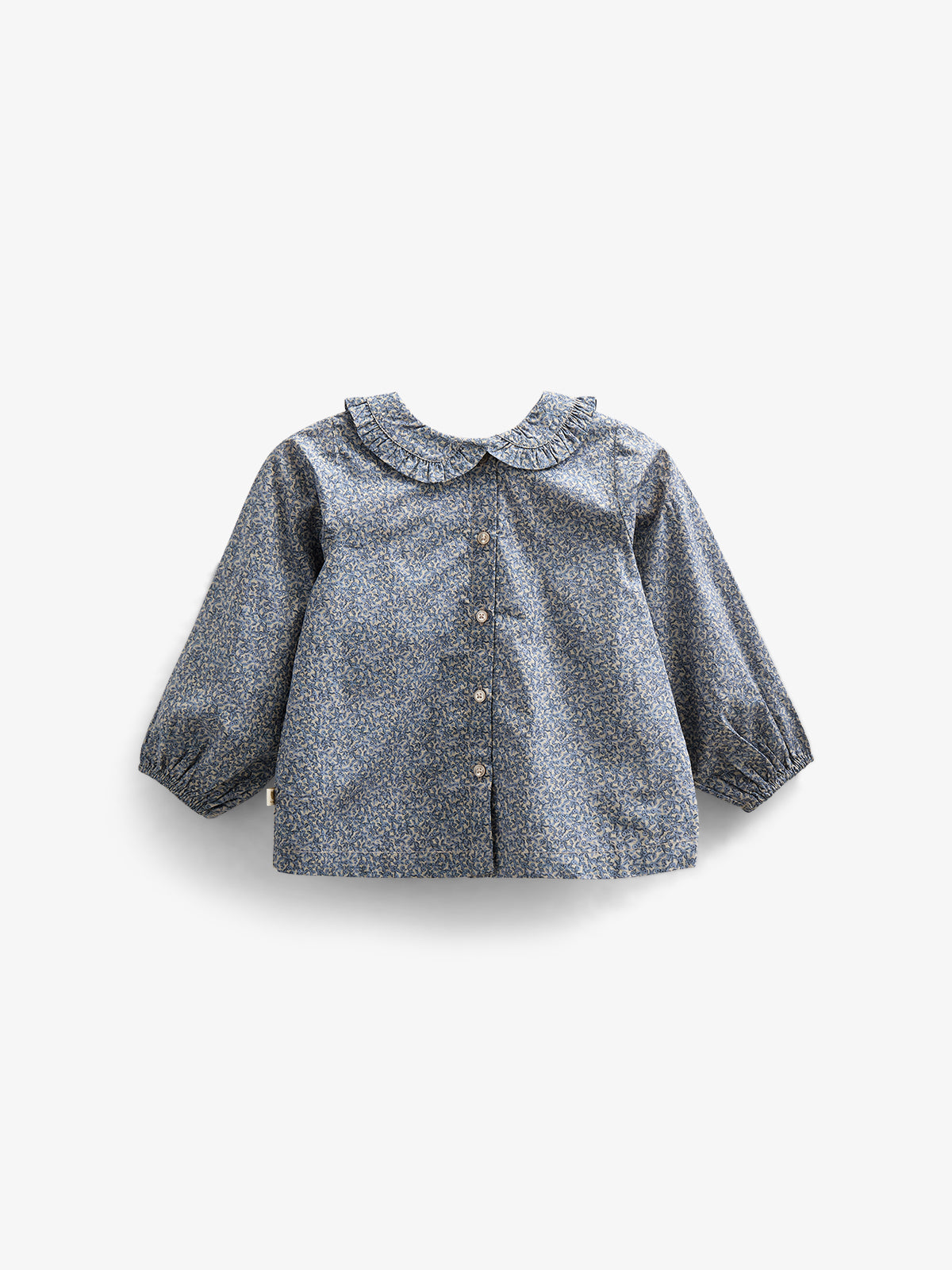 Bluse i bomulds-poplin med Print og Krave - Kids - Blue | 100798 Allie