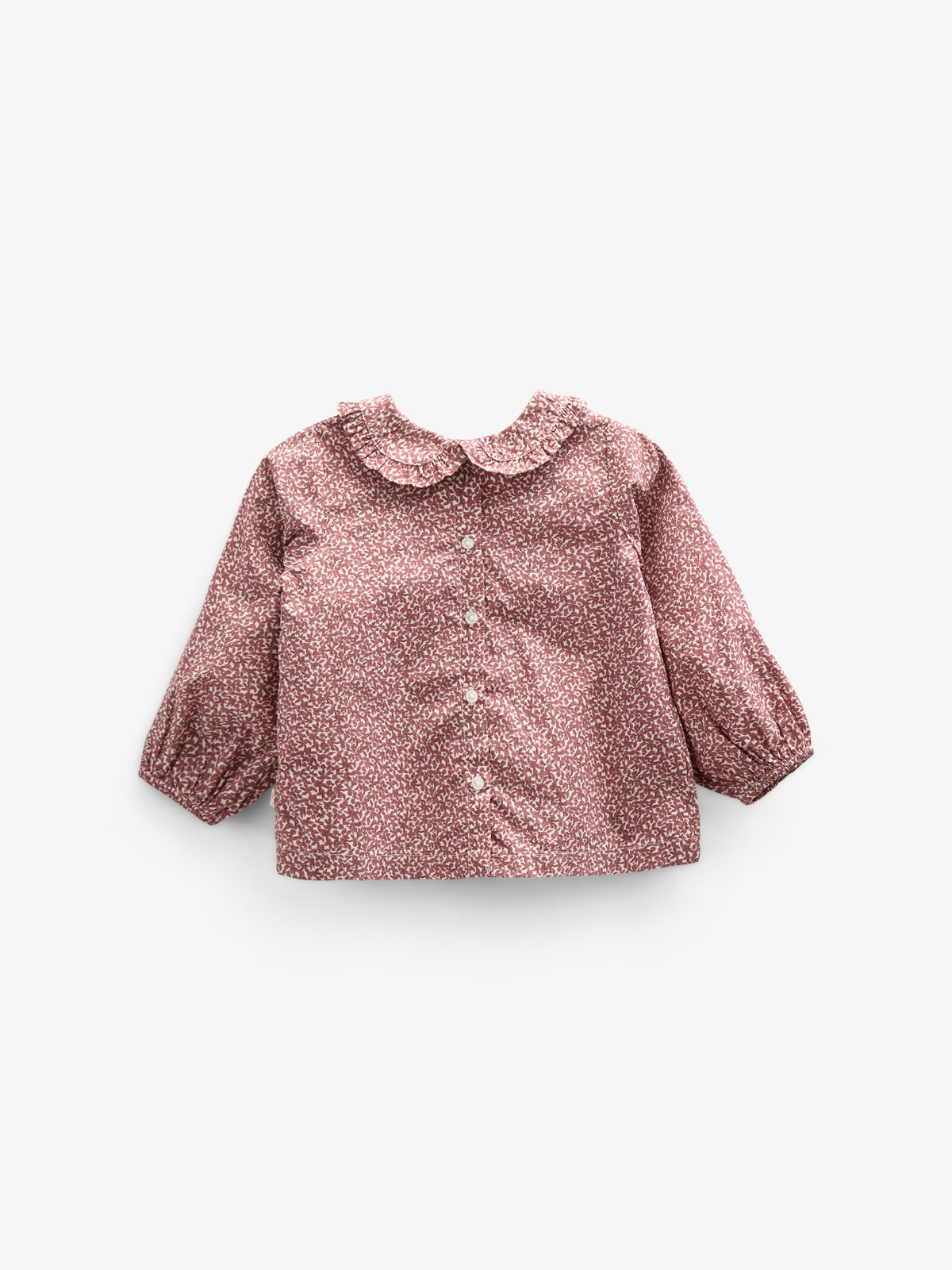 Bluse i bomulds-poplin med Print og Krave - Kids - Vintage Red | 100799 Allie