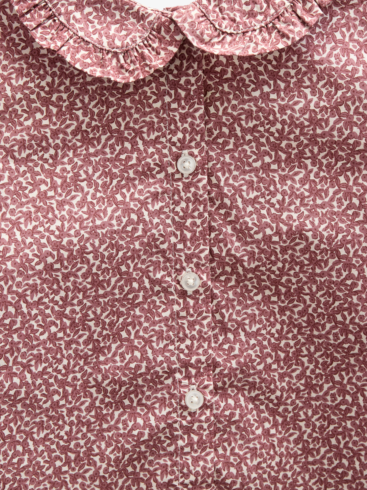 Bluse i bomulds-poplin med Print og Krave - Kids - Vintage Red | 100799 Allie
