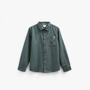 Skjorte i sildebensvævet Bomuld - Tween - Dark Dusty Green | 100805 Edward