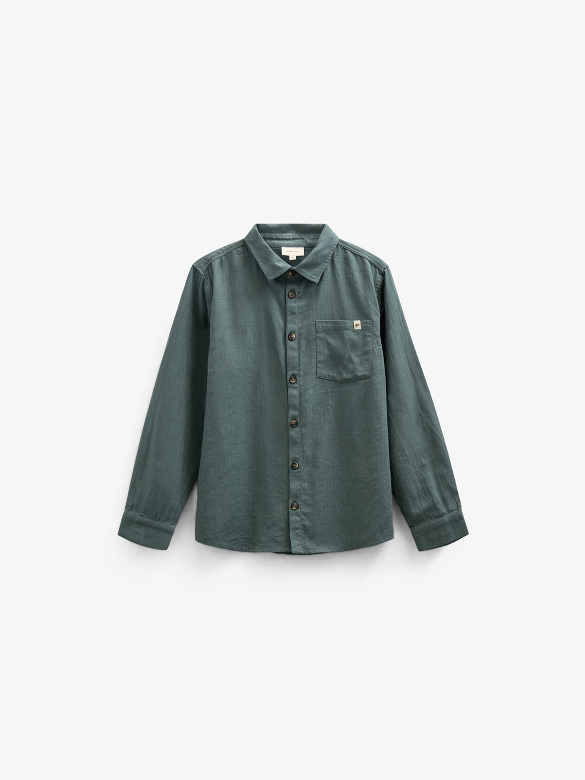 Skjorte i sildebensvævet Bomuld - Tween - Dark Dusty Green | 100805 Edward