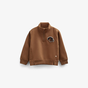 Sweatshirt med kort lynlĂĄs - Kids - Coffee | 100808 Tristan
